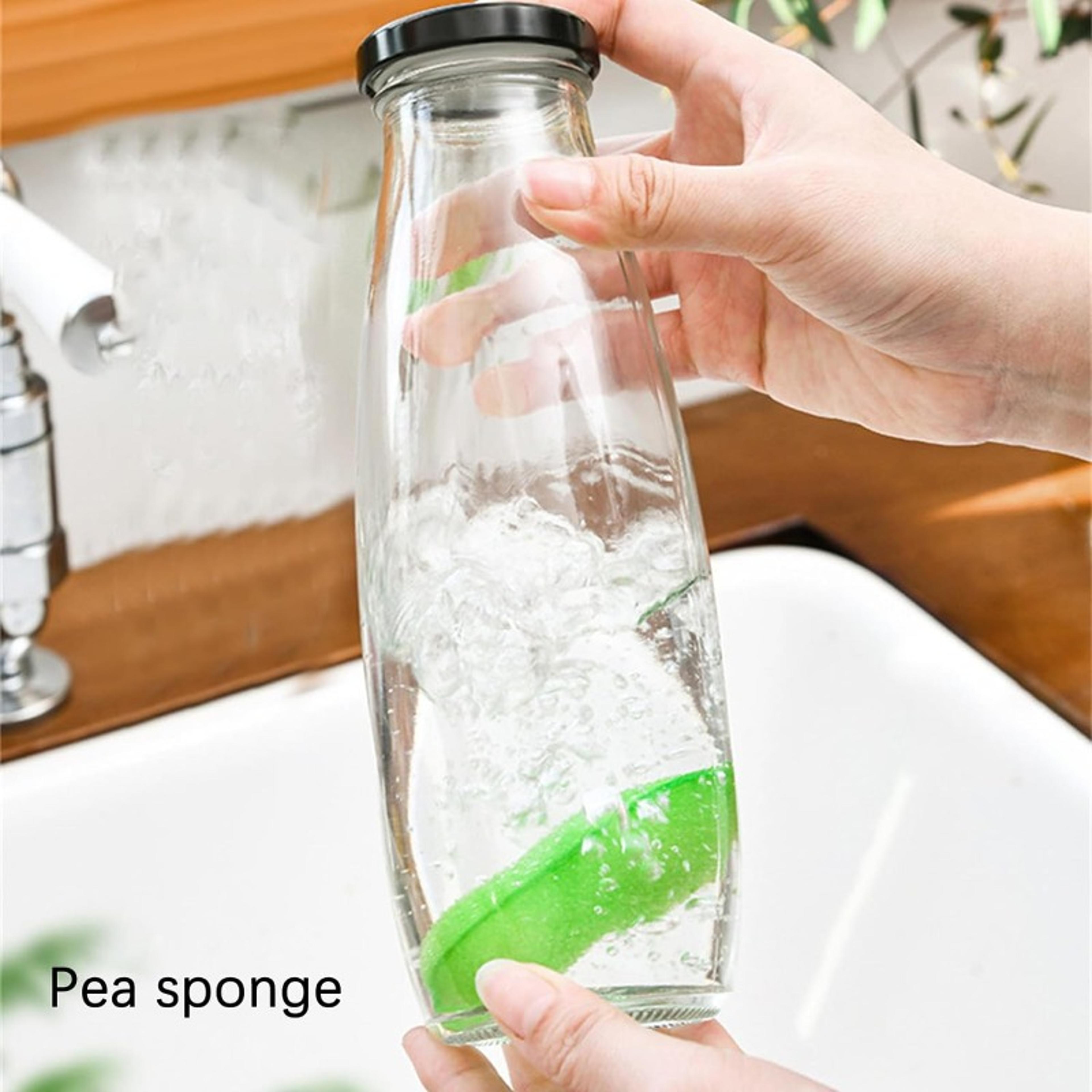 magic pea bottle cleaning sponge reusable glass bottle cleaner for cups, bottles & drinkware