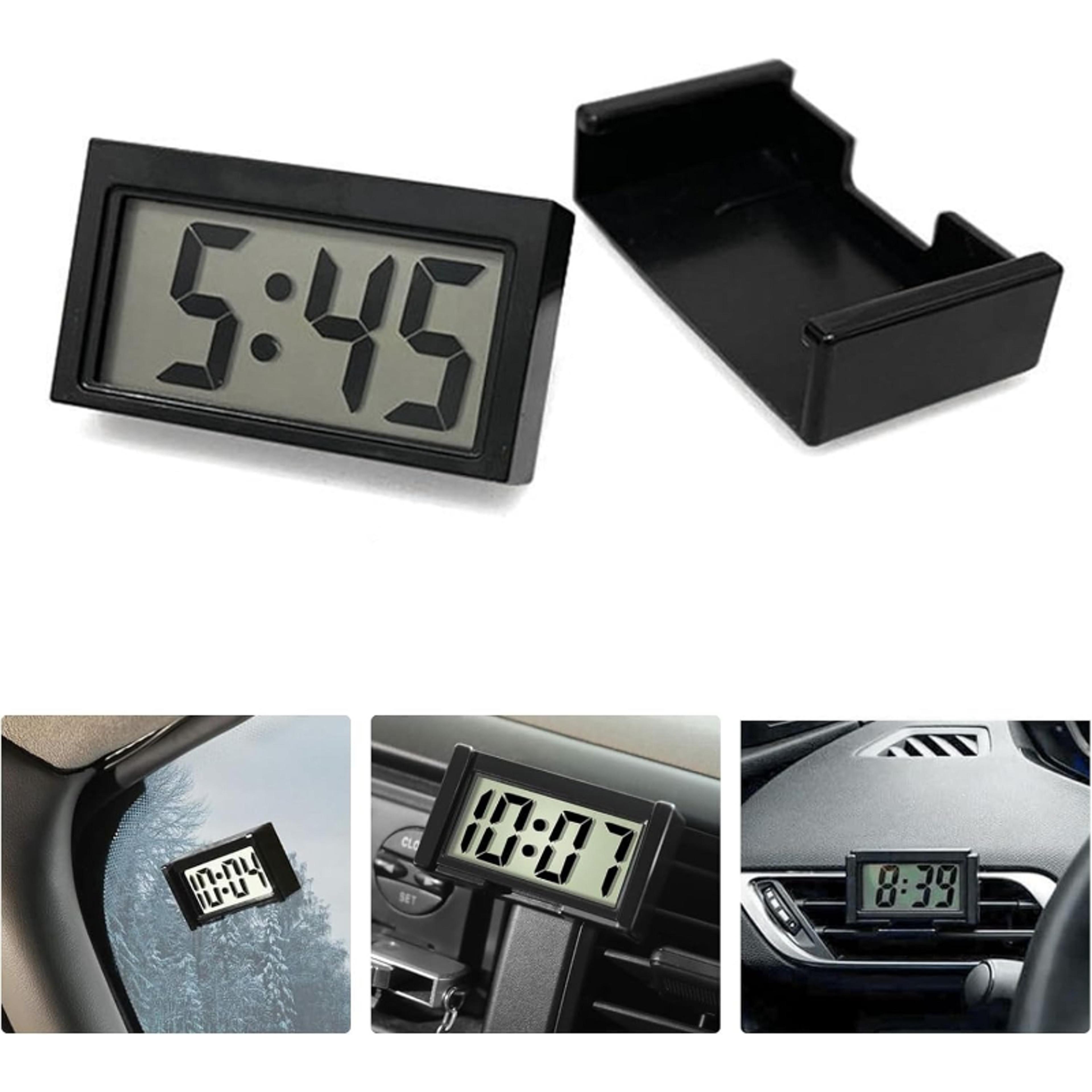 mini car dashboard clock with lcd time & day display for cars, trucks & desks