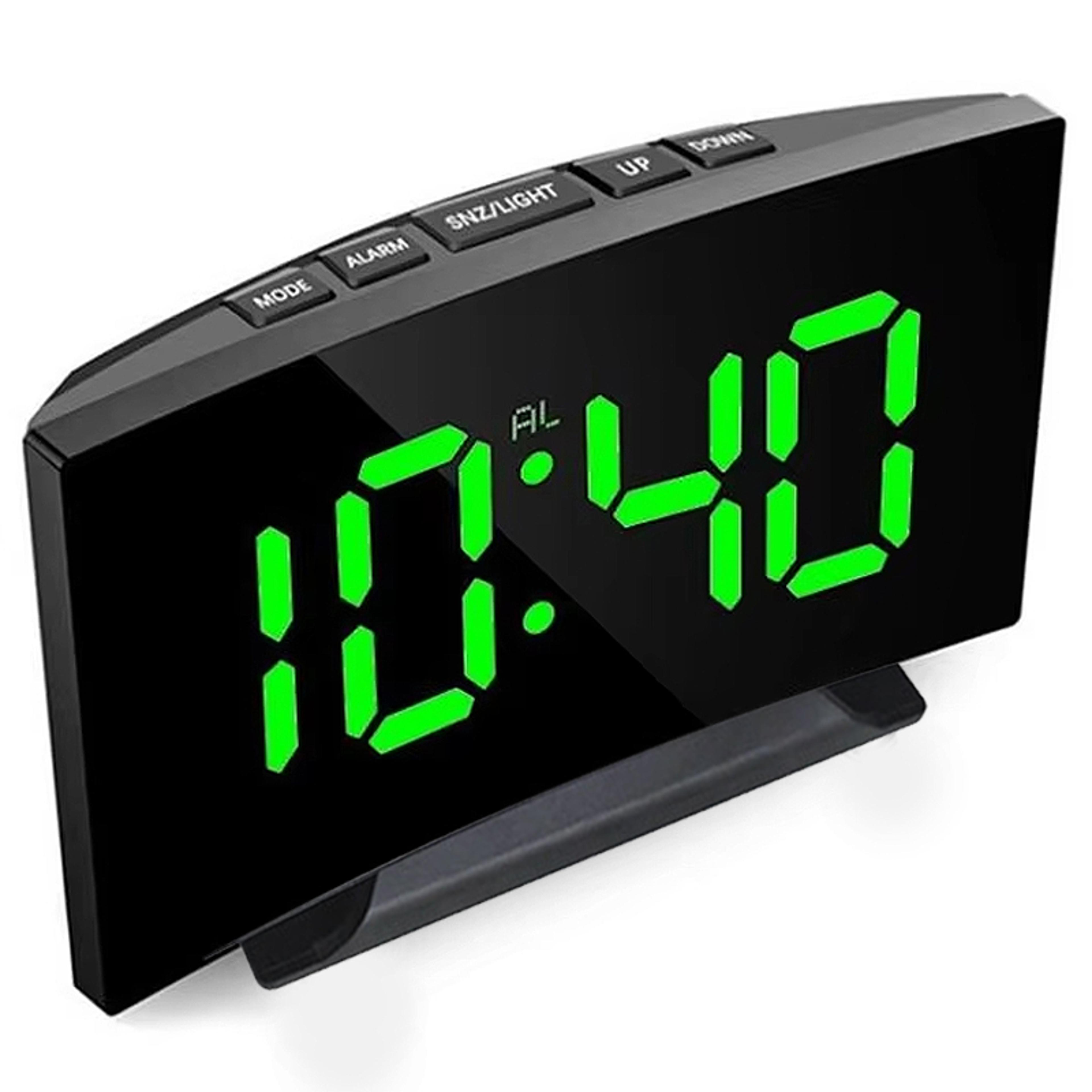 led digital alarm clock with large display, temperature calendar & backlight bedside clock