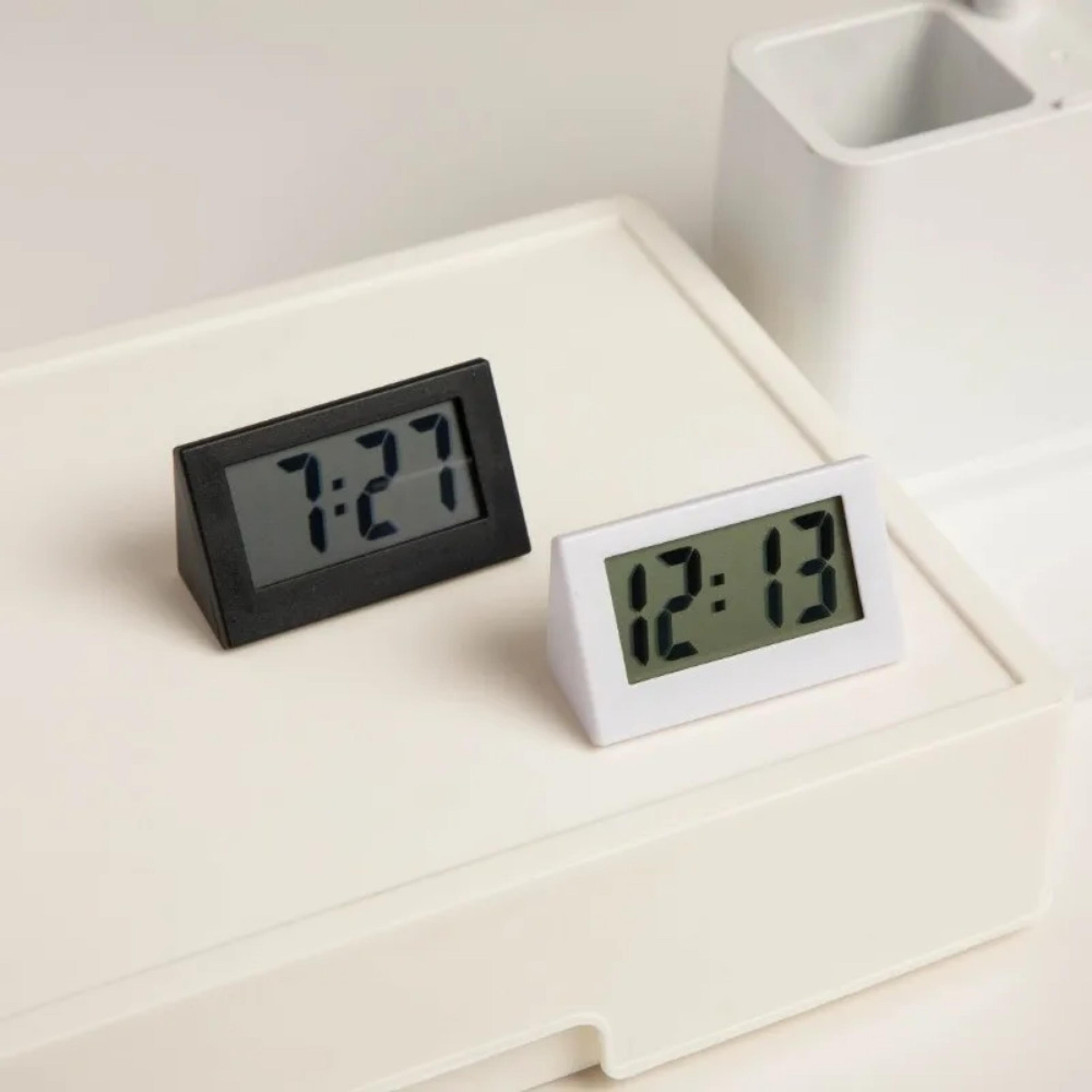portable mini digital clock with date display lcd bedside desk & car travel clock