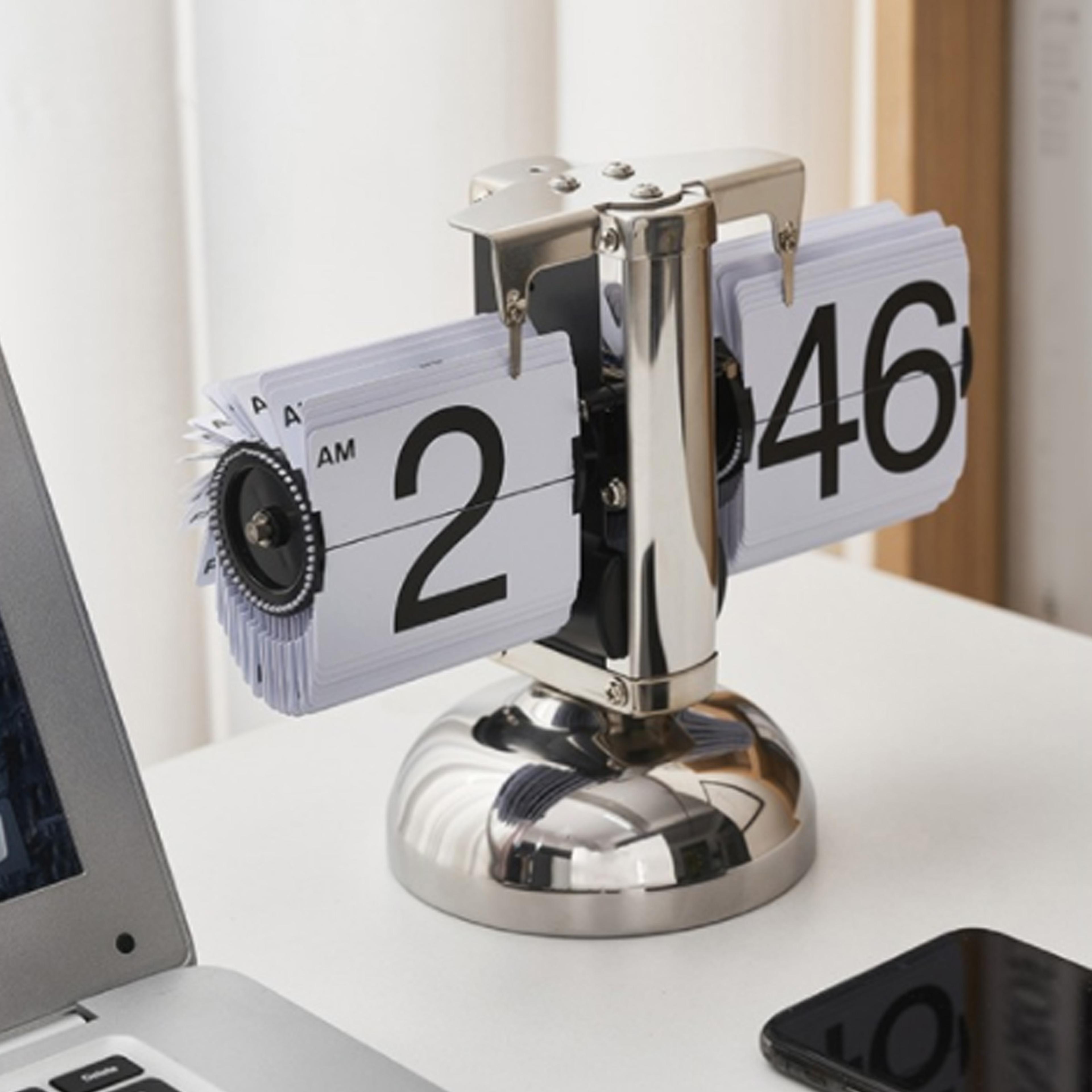 retro digital desk clock mechanical flip display minimalist vintage table clock