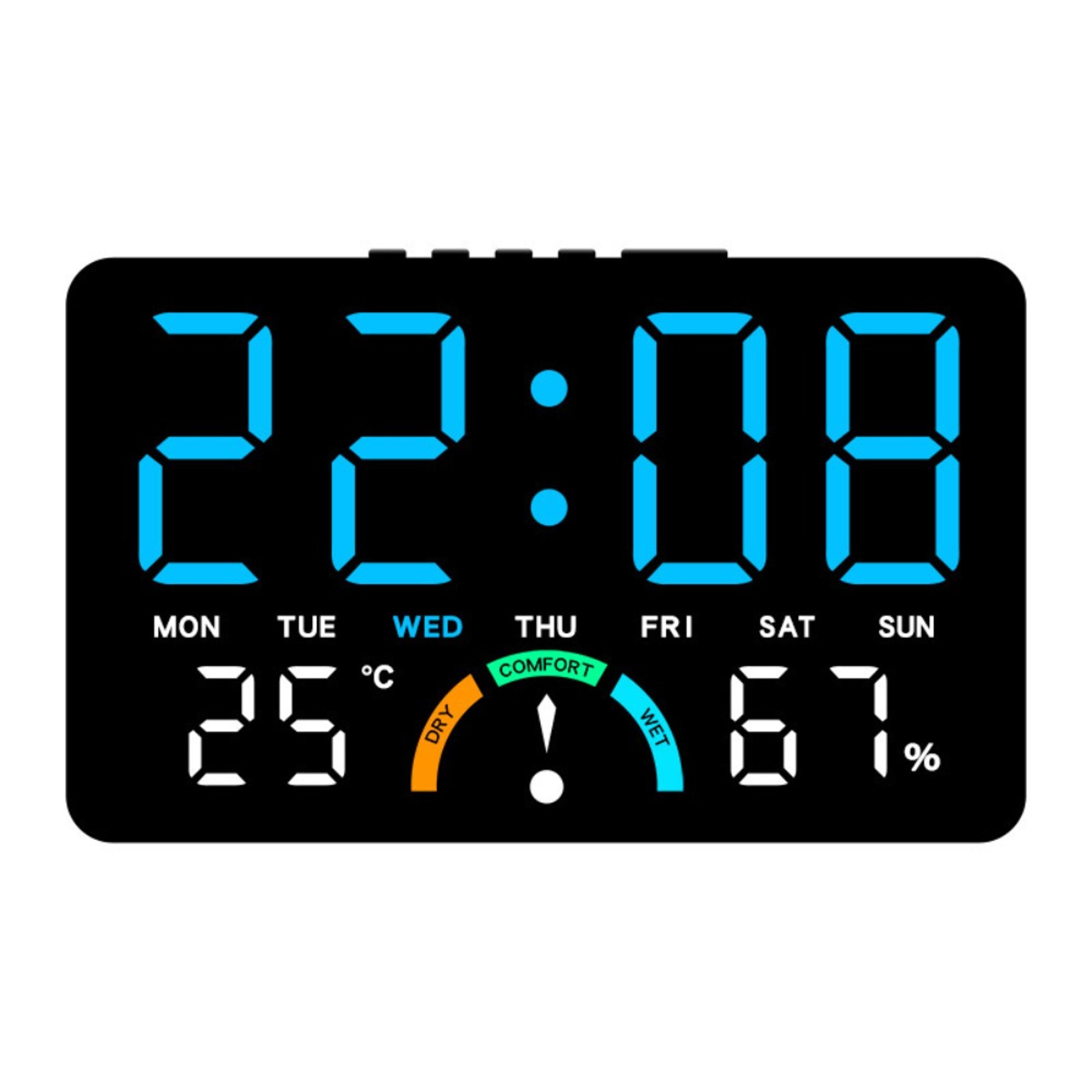 wall mounted electronic wall clock multifunctional temperature digital led clocks voice control display table clock