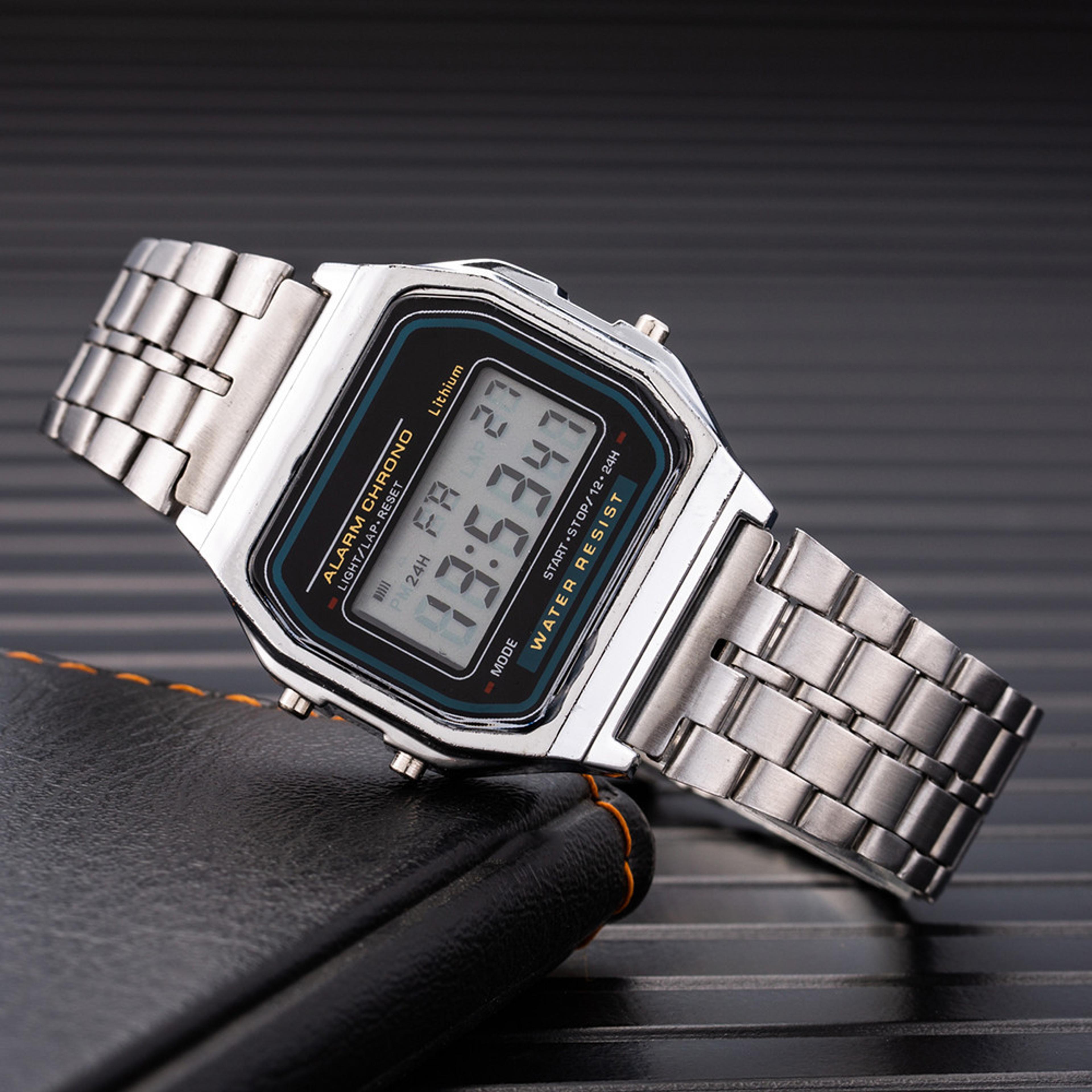 luxury digital watch for men with led display & water resistant business style