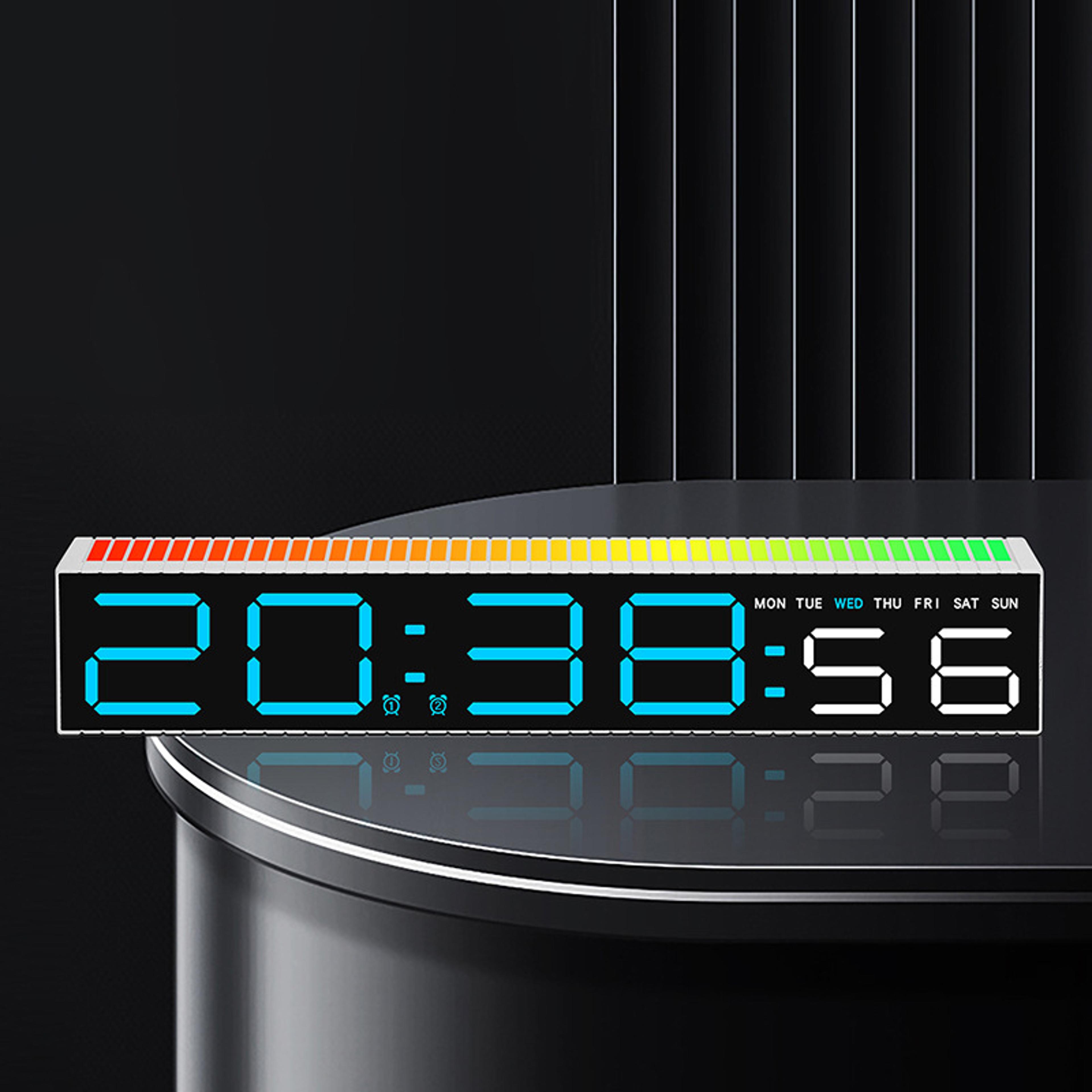 creative led digital clock with temperature display, hour digital desk clock for bedroom & office