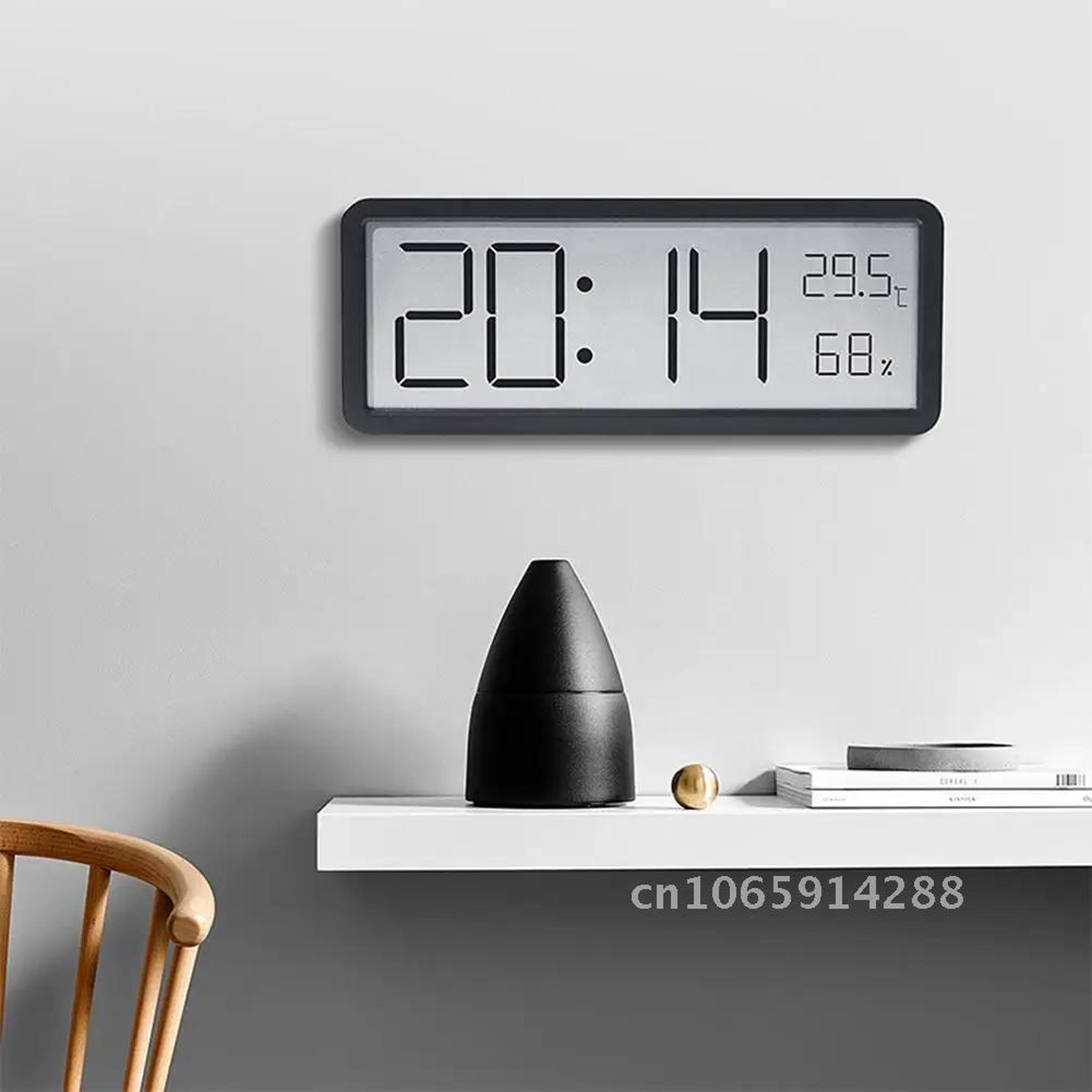led wall clock digital wall clock with temperature humidity display and alarm