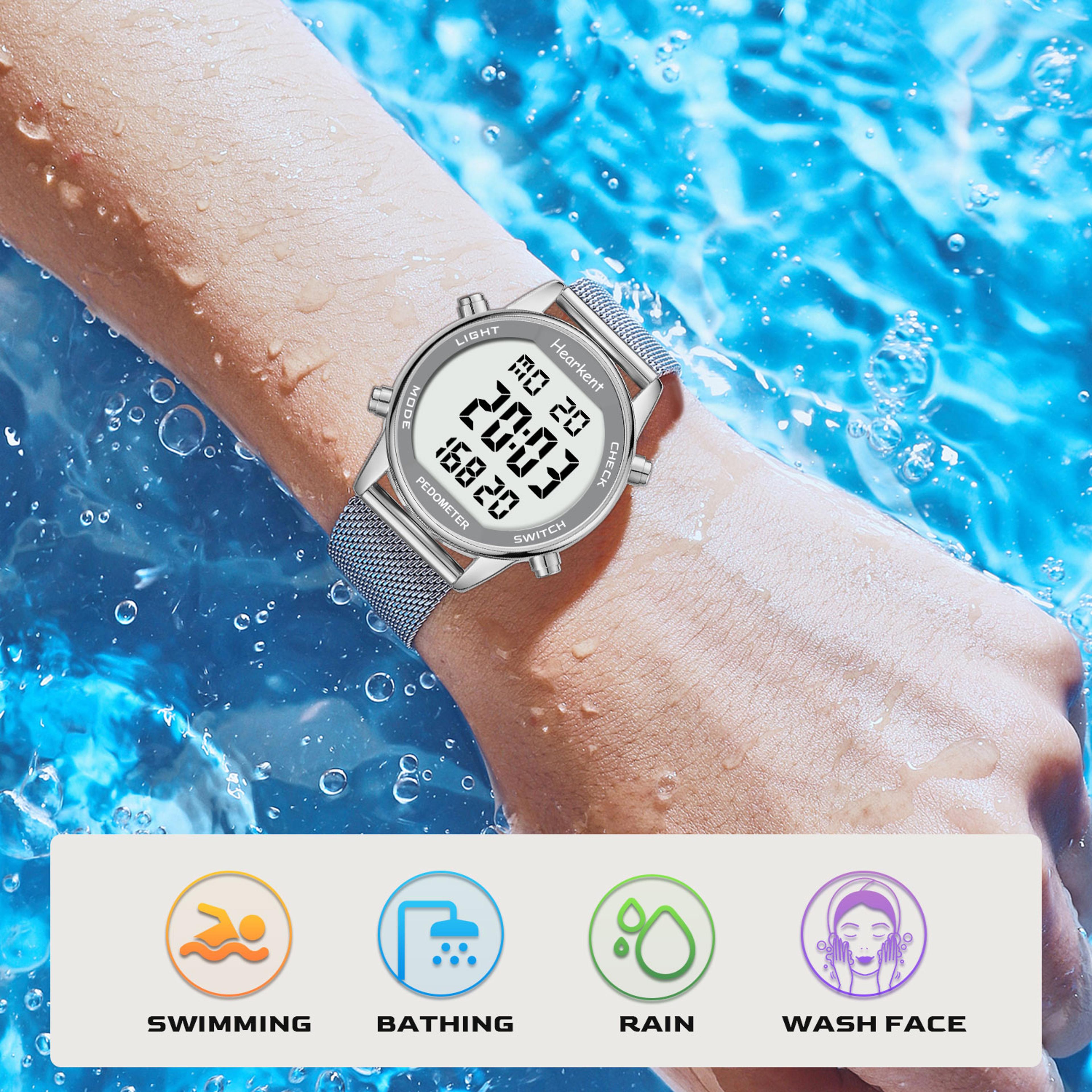hearkent pedometer watch waterproof step counter watch with calorie & distance tracker
