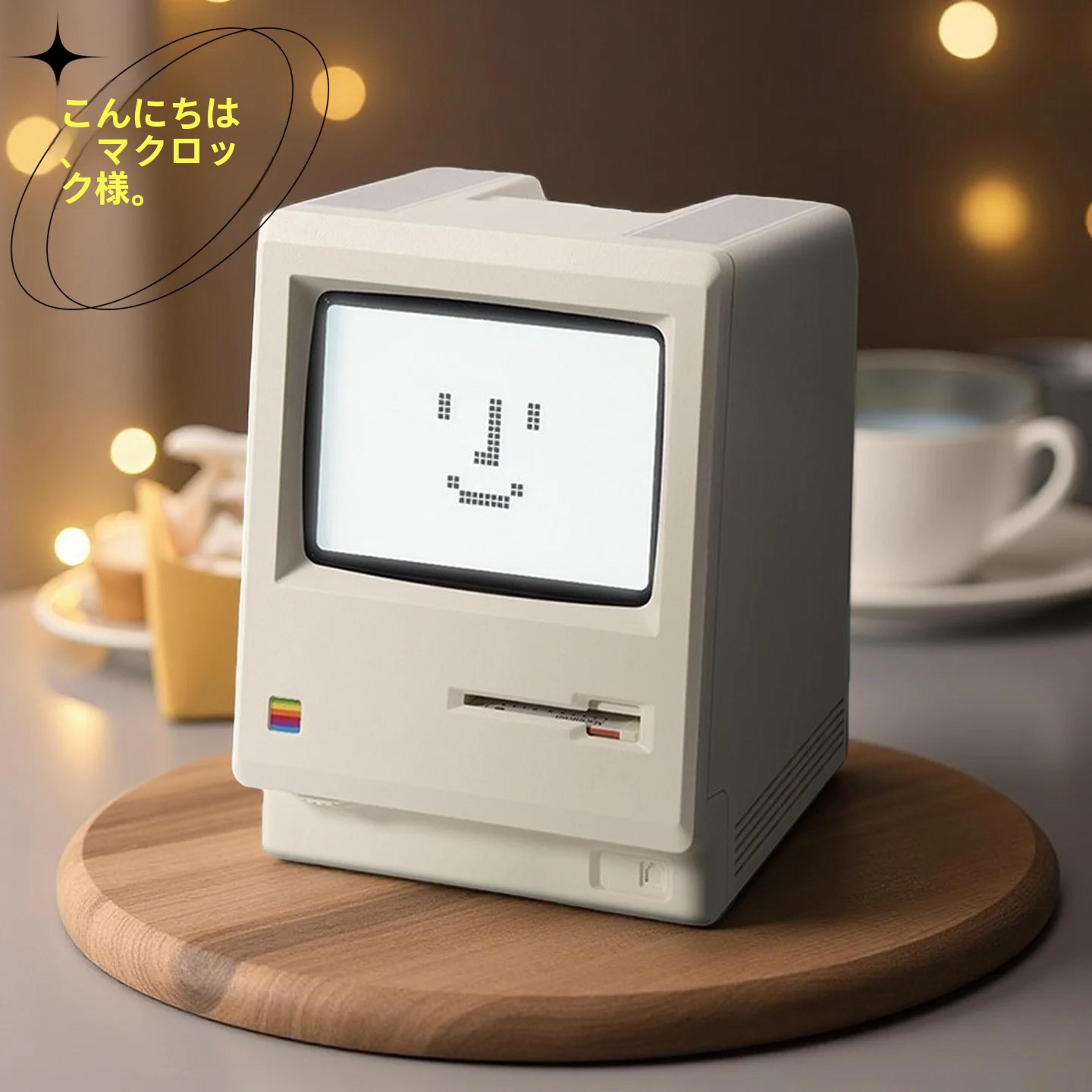 retro macintosh style digital desk clock with alarm vintage desktop display