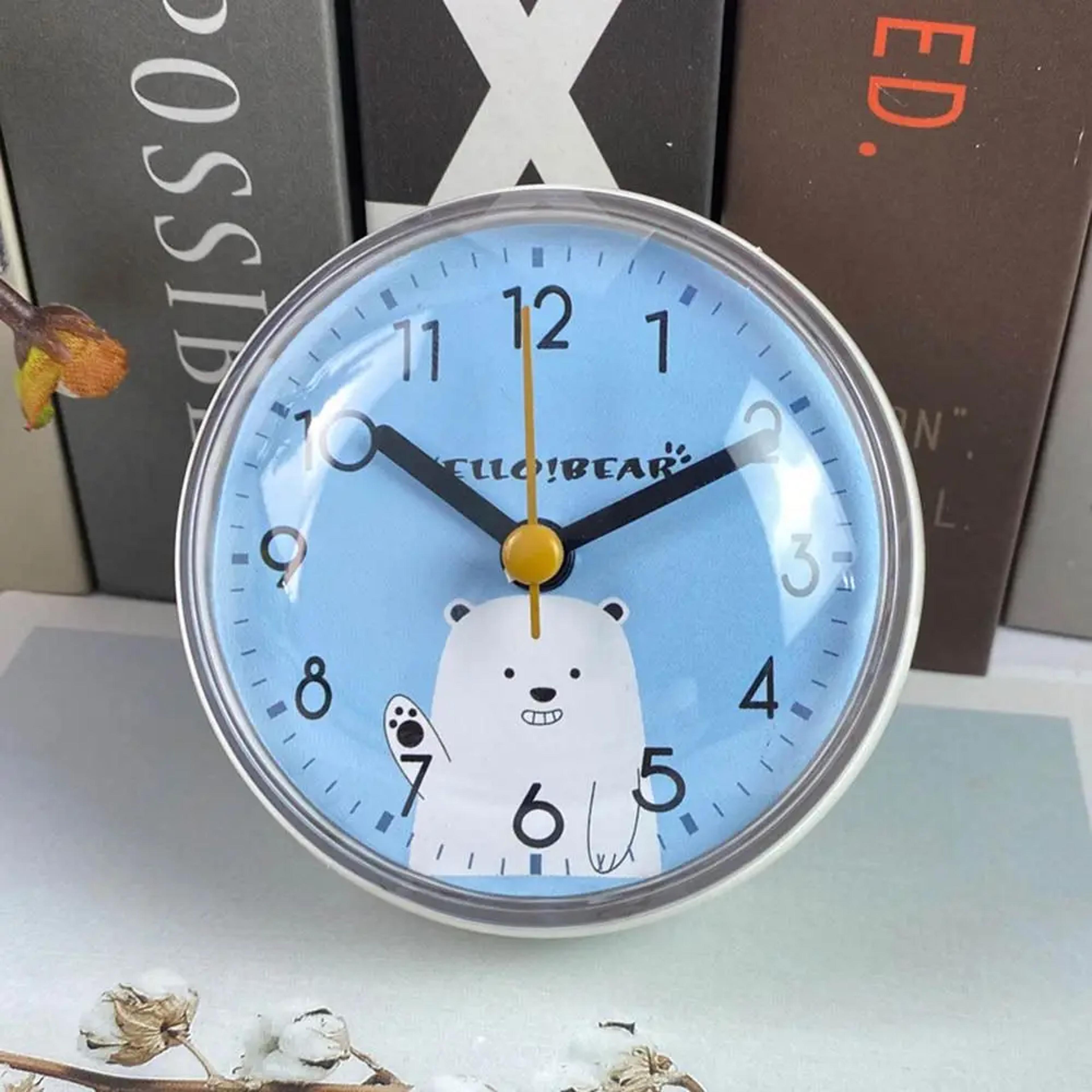 waterproof bathroom clock with suction cup mini wall clock anti fog quartz timepiece