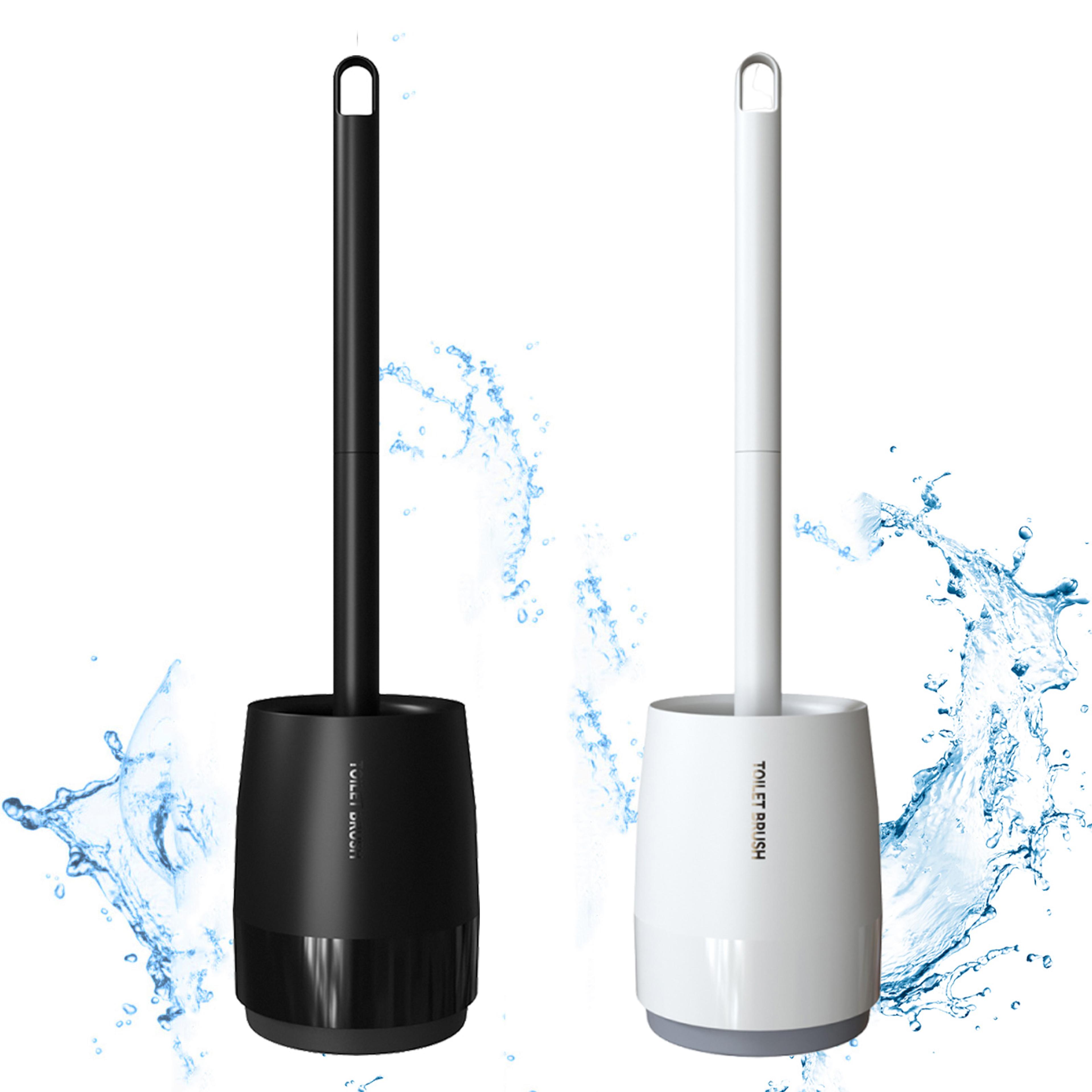 long handle toilet brush with soft nylon bristles for deep toilet gap & bathroom cleaning