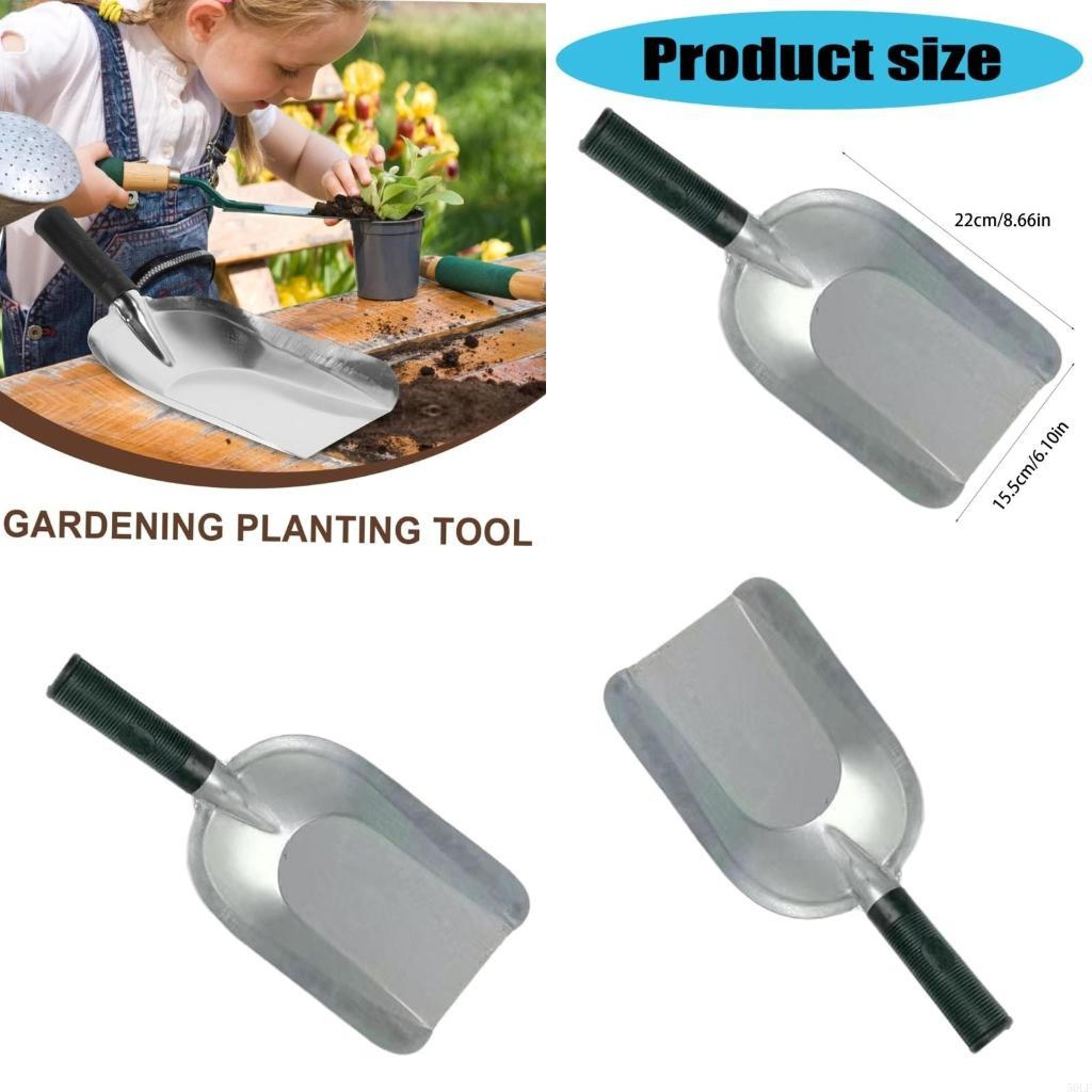heavy duty stainless steel garden shovel mini hand spade for digging, weeding & gardening