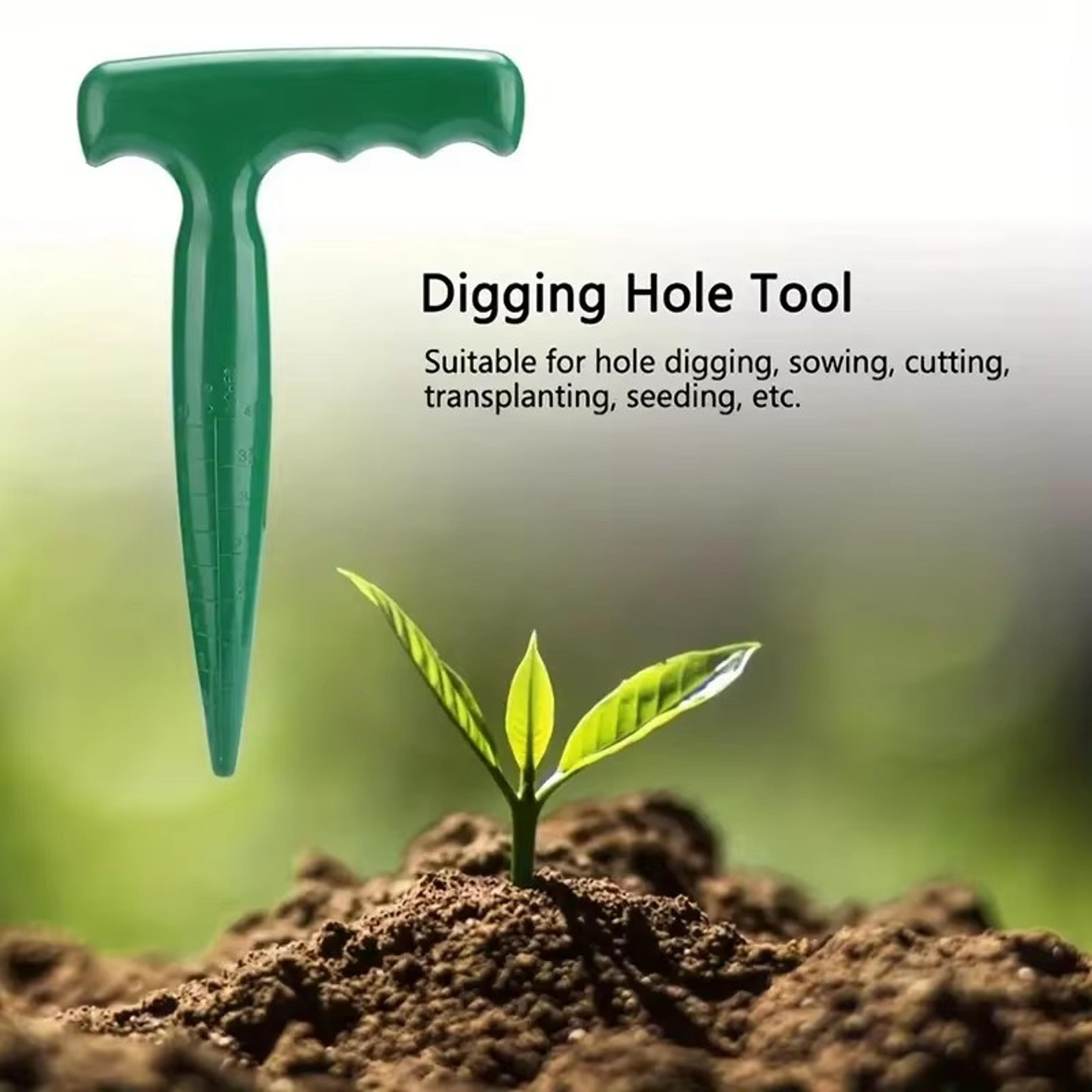 seed planter tool & soil hole punch garden seeder for easy vegetable planting