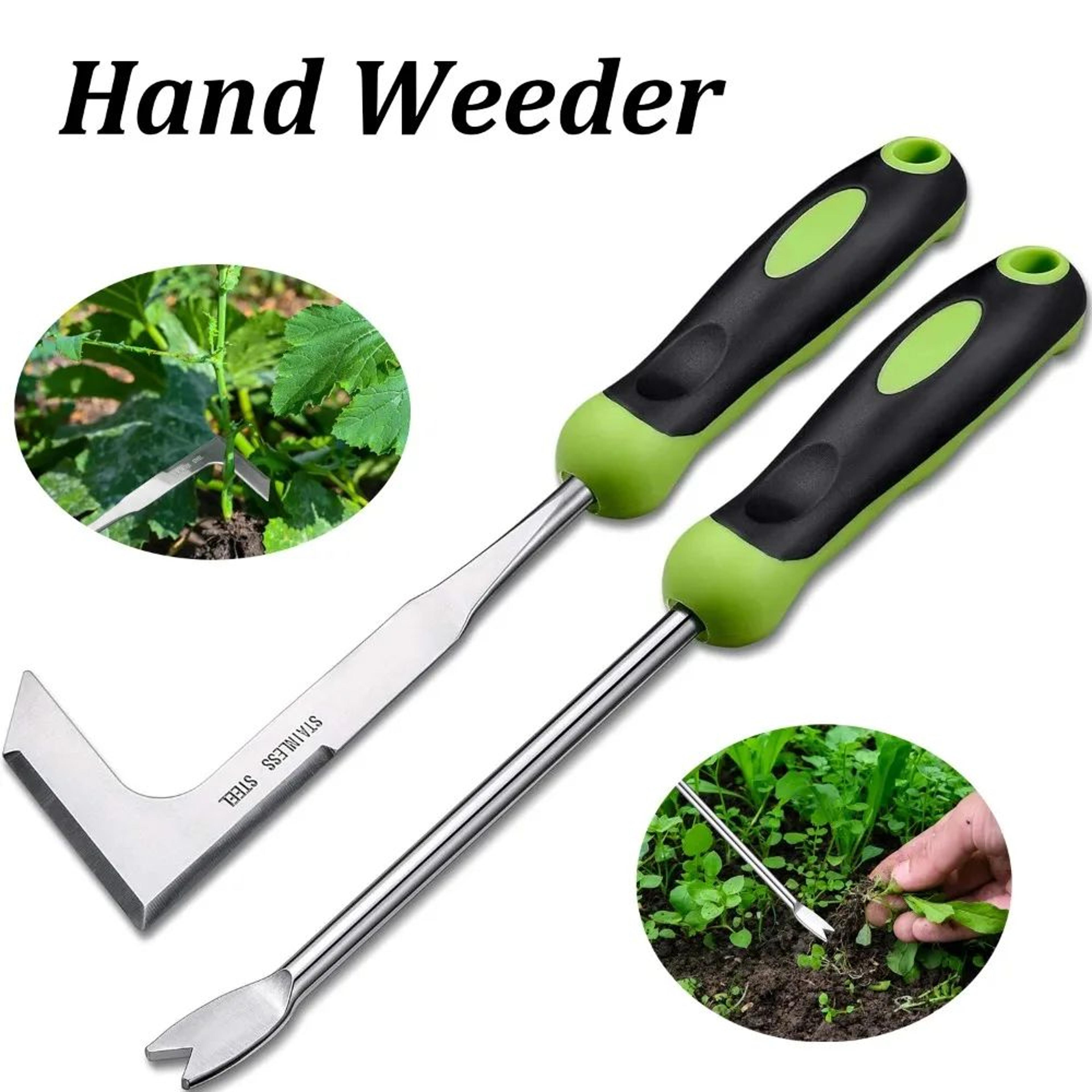 stainless steel dandelion weeding tool hand weed puller for lawn, garden & vegetable care