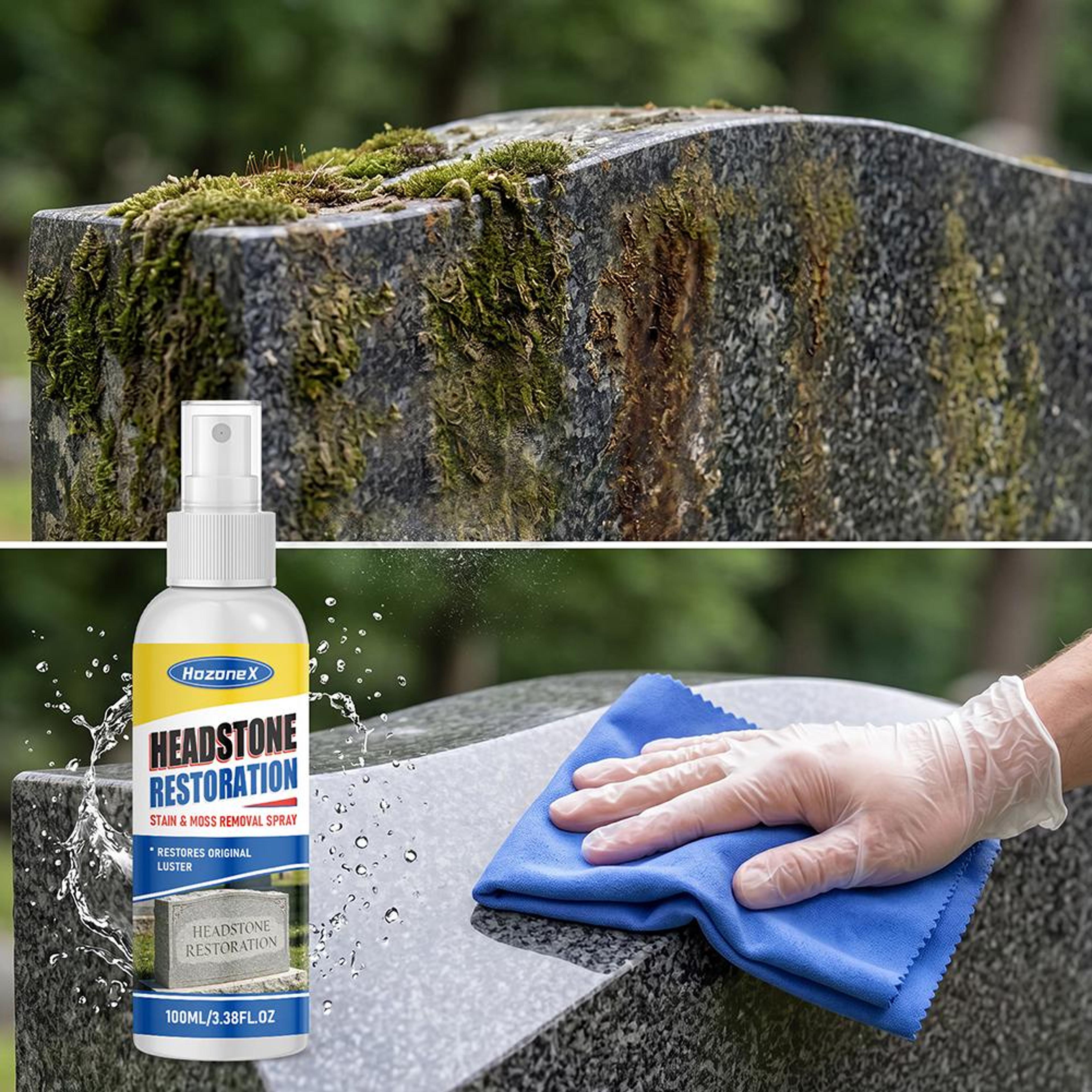 headstone cleaner & stone restoration spray for granite memorials long-lasting protective shine