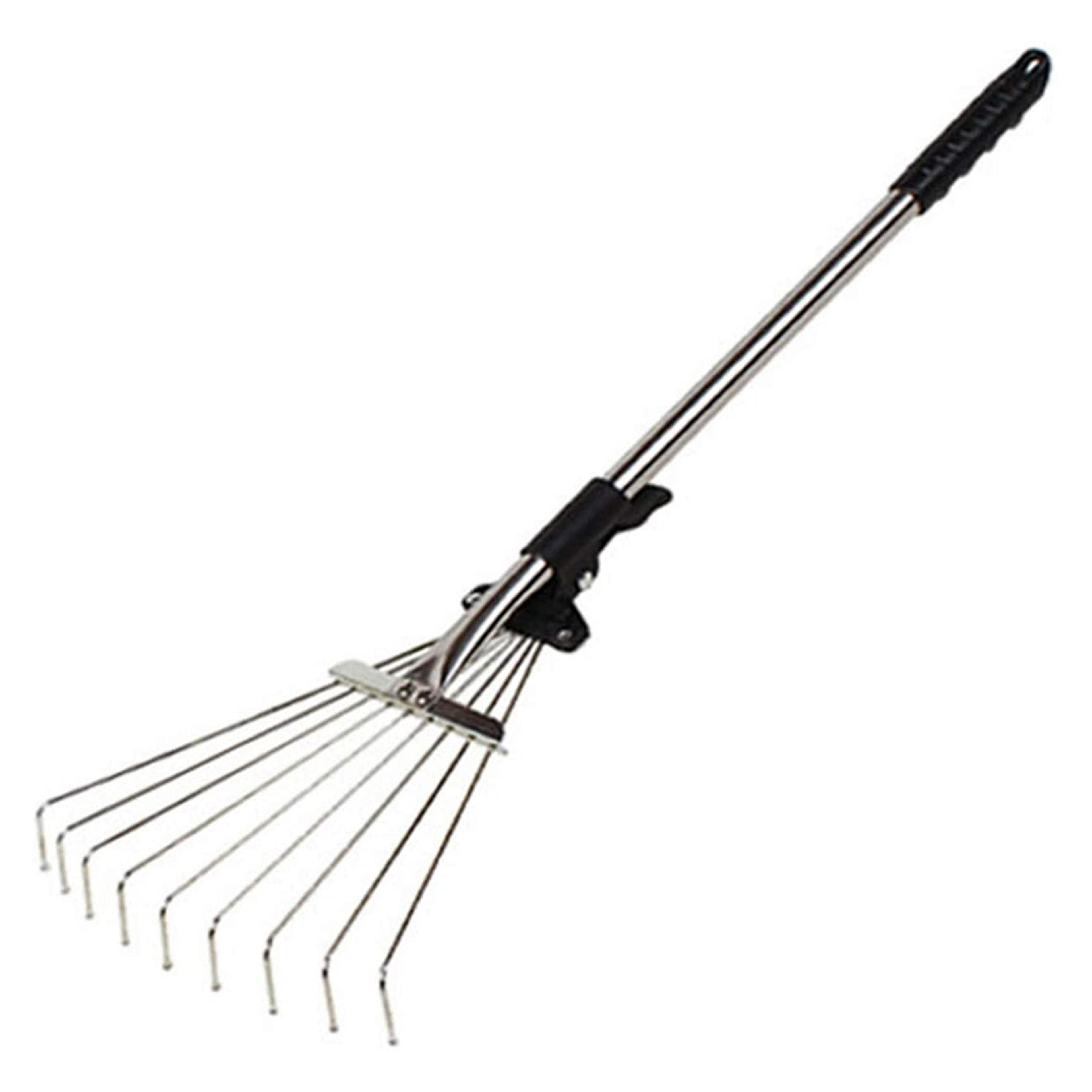 adjustable garden leaf rake with telescopic handle expandable metal lawn rake for yard & garden cleanup