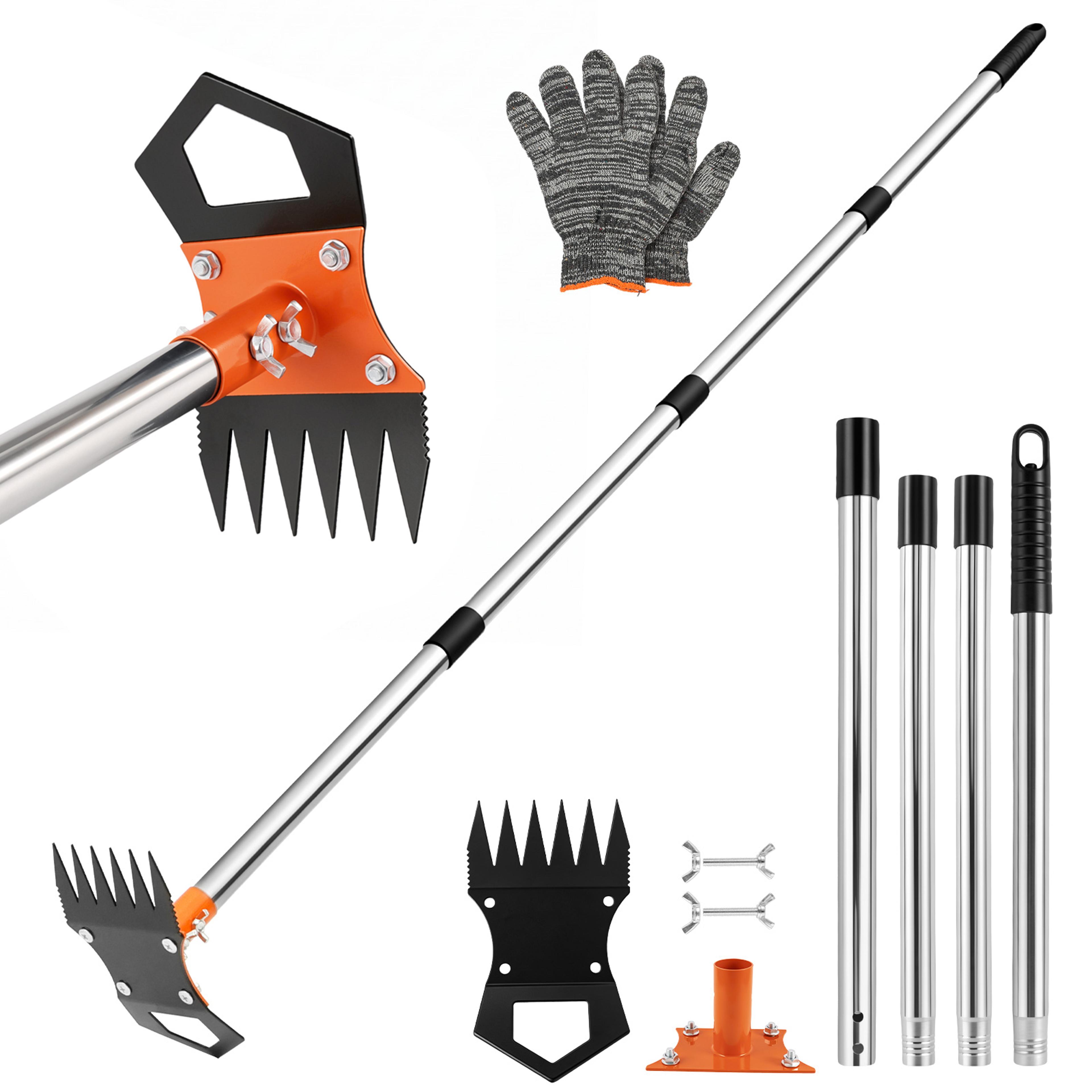 garden hoe & weed remover tool with adjustable long handle garden cultivator