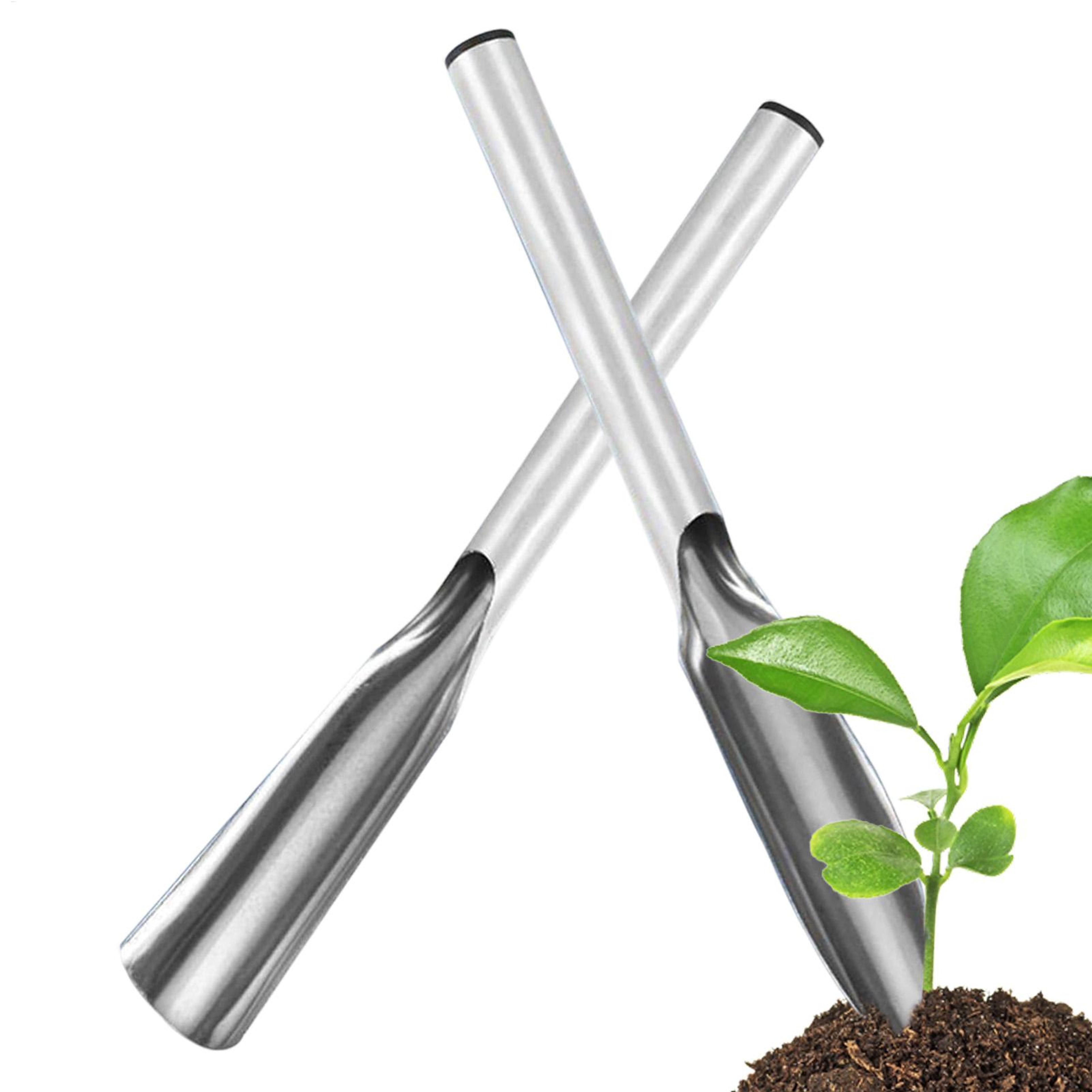 heavy duty stainless steel garden hand trowel for digging, planting, weeding & transplanting