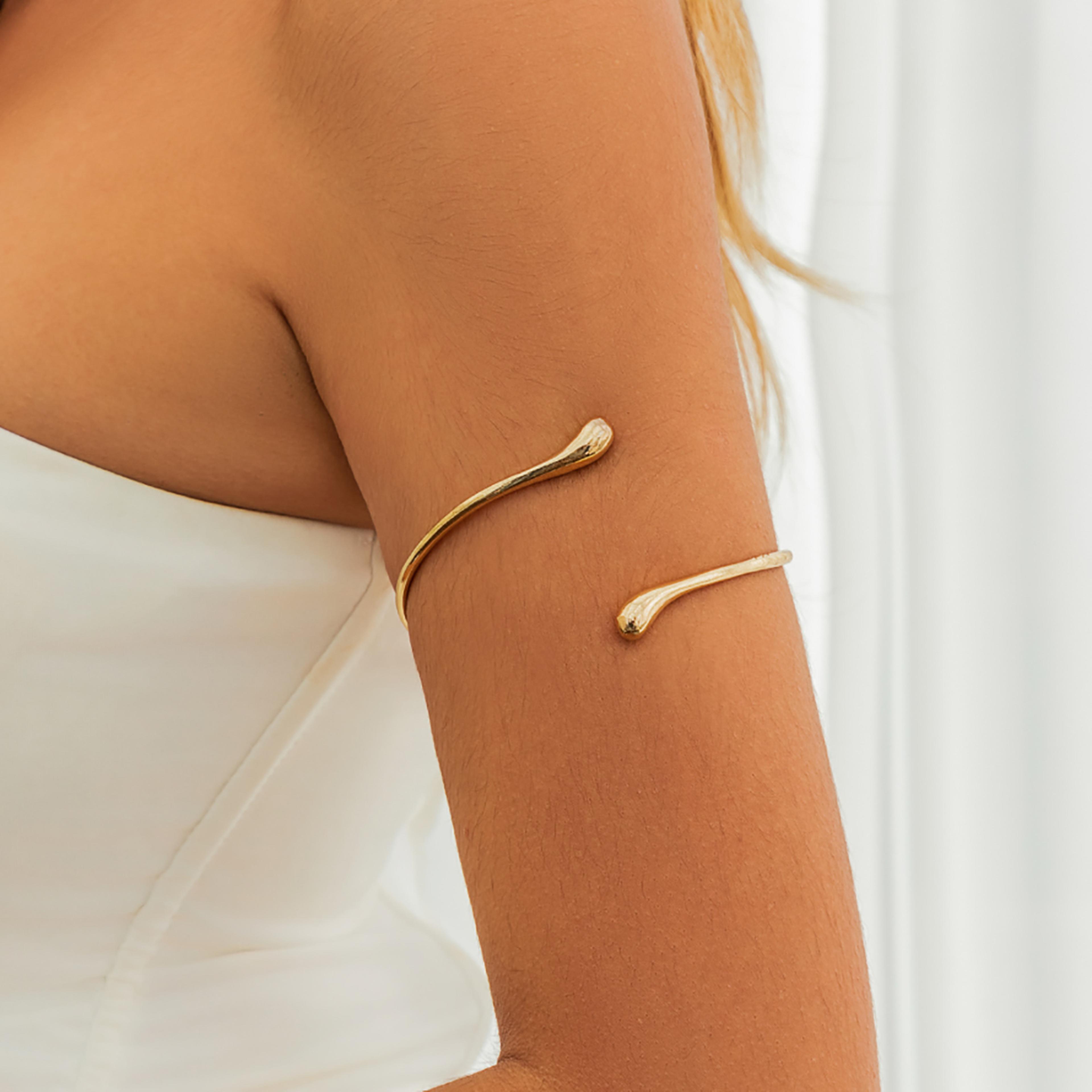 bohemian water drop upper arm bracelet adjustable open cuff women's arm jewelry
