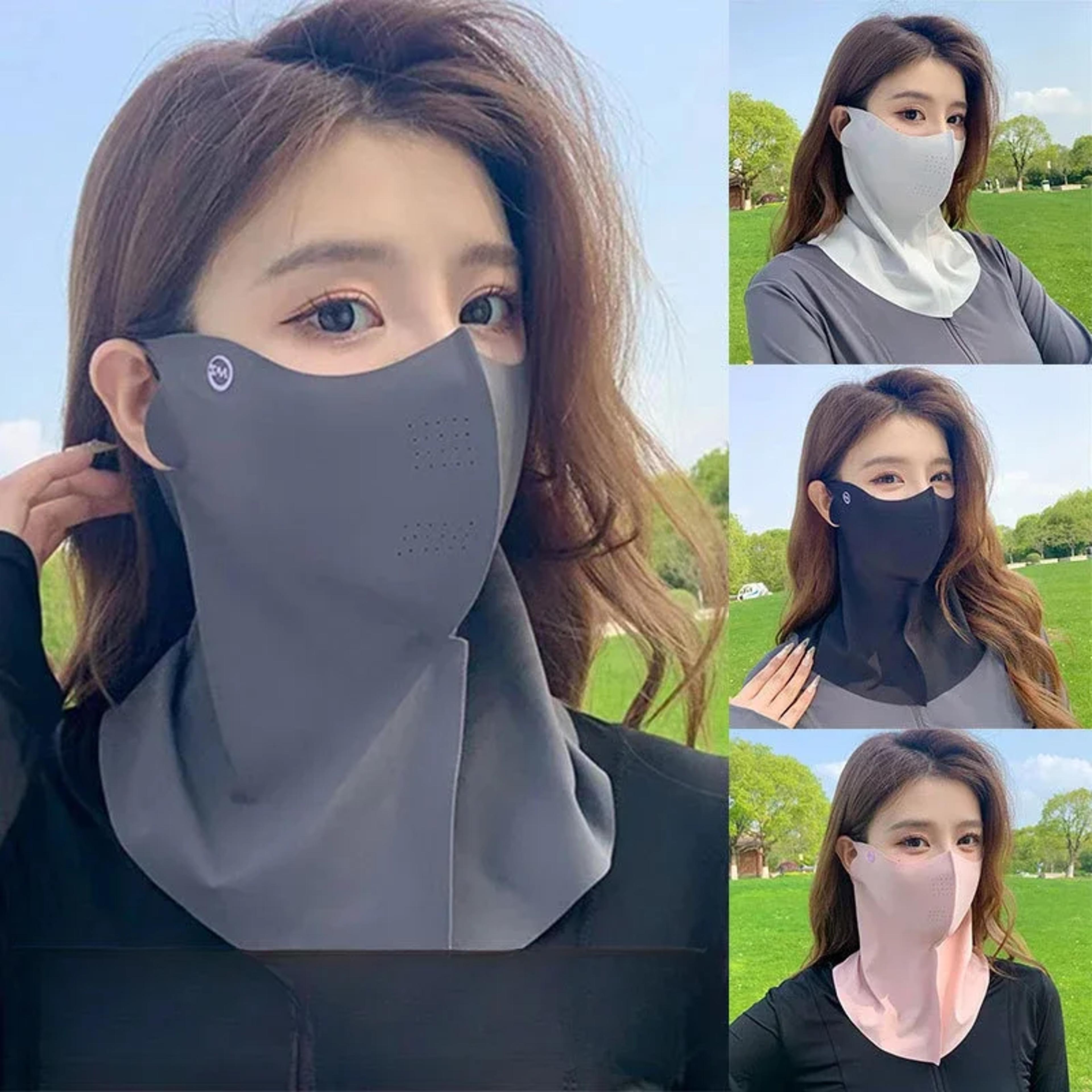 ice silk uv protection neck mask for women breathable cooling sun protection face cover