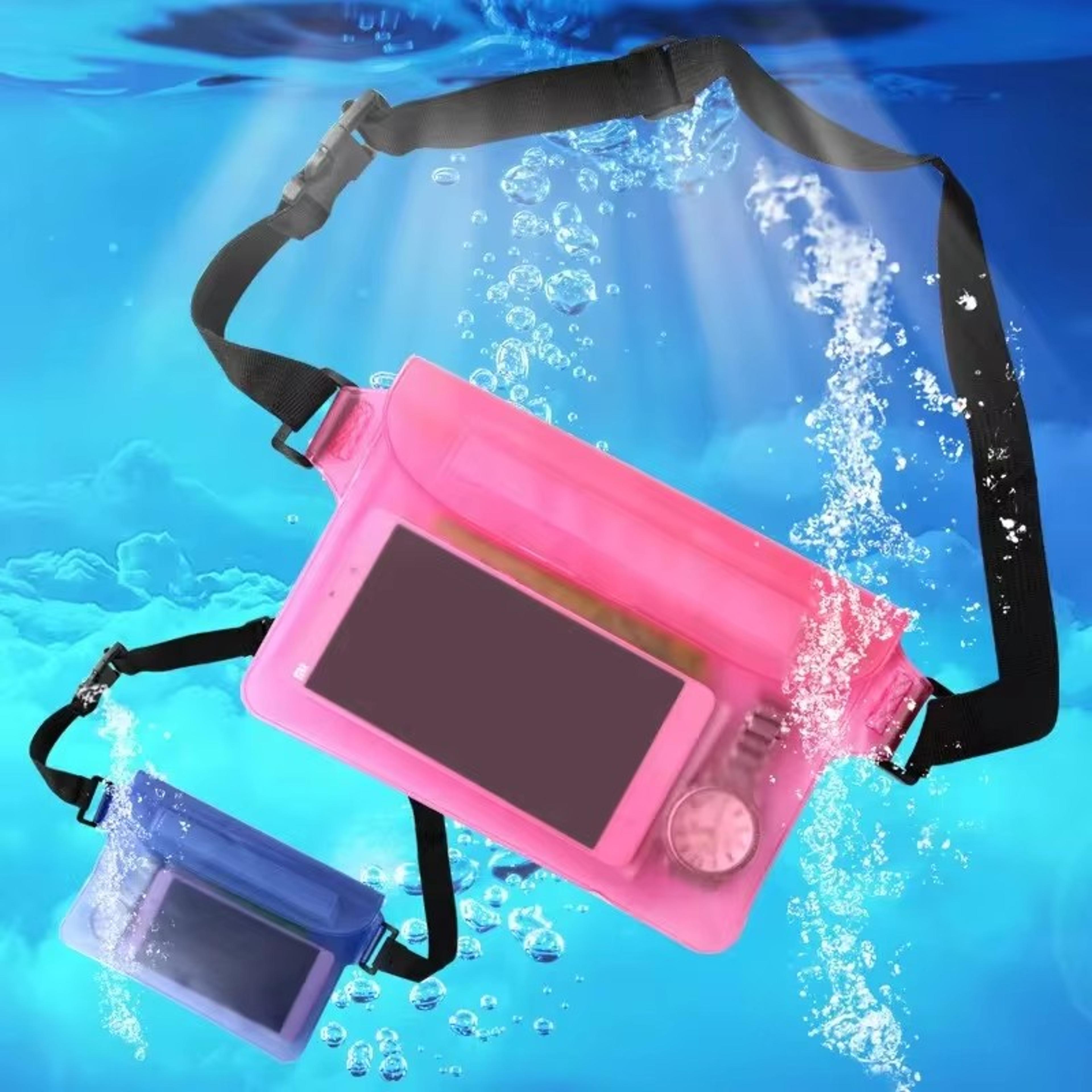 waterproof swimming bag & waterproof phone pouch for beach, kayaking, boating & water sports
