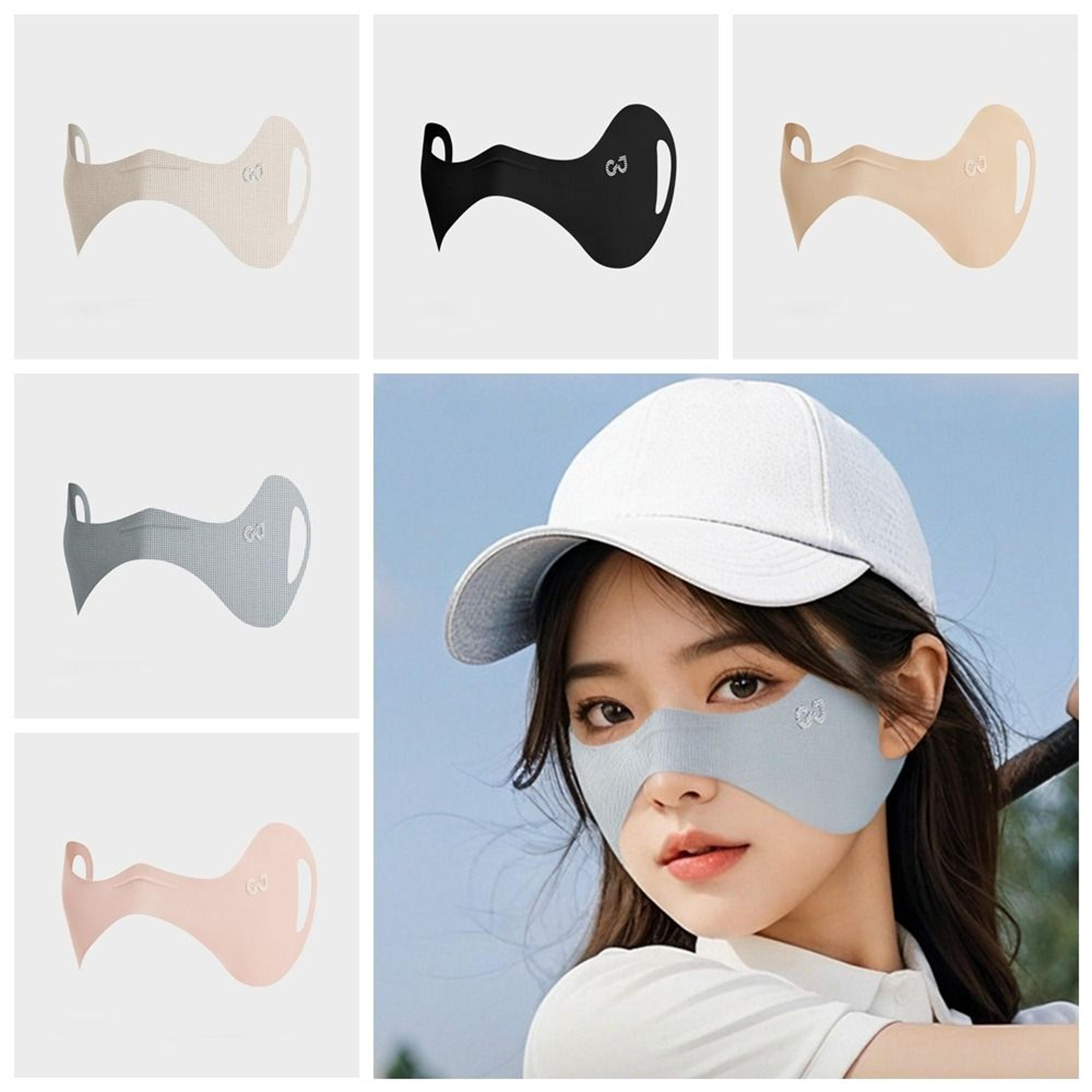 cooling ice silk uv protection face mask for cycling, driving & outdoor sun protection