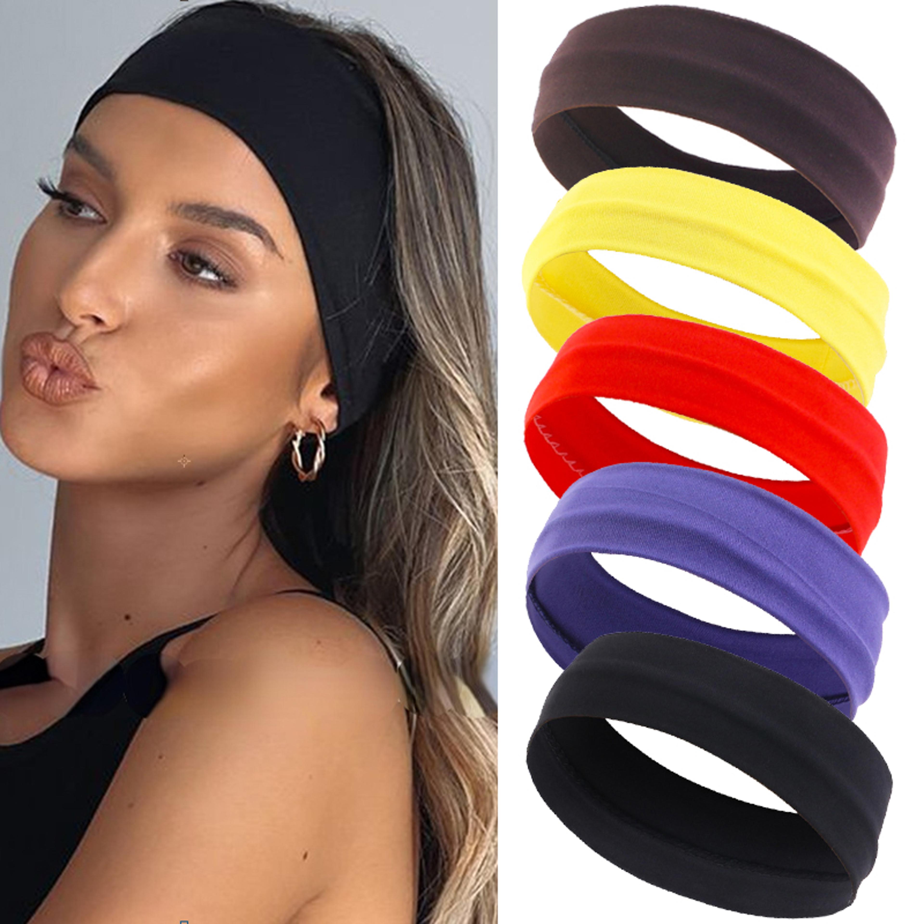 women sports headband stretch yoga running hair band for fitness, makeup & everyday wear