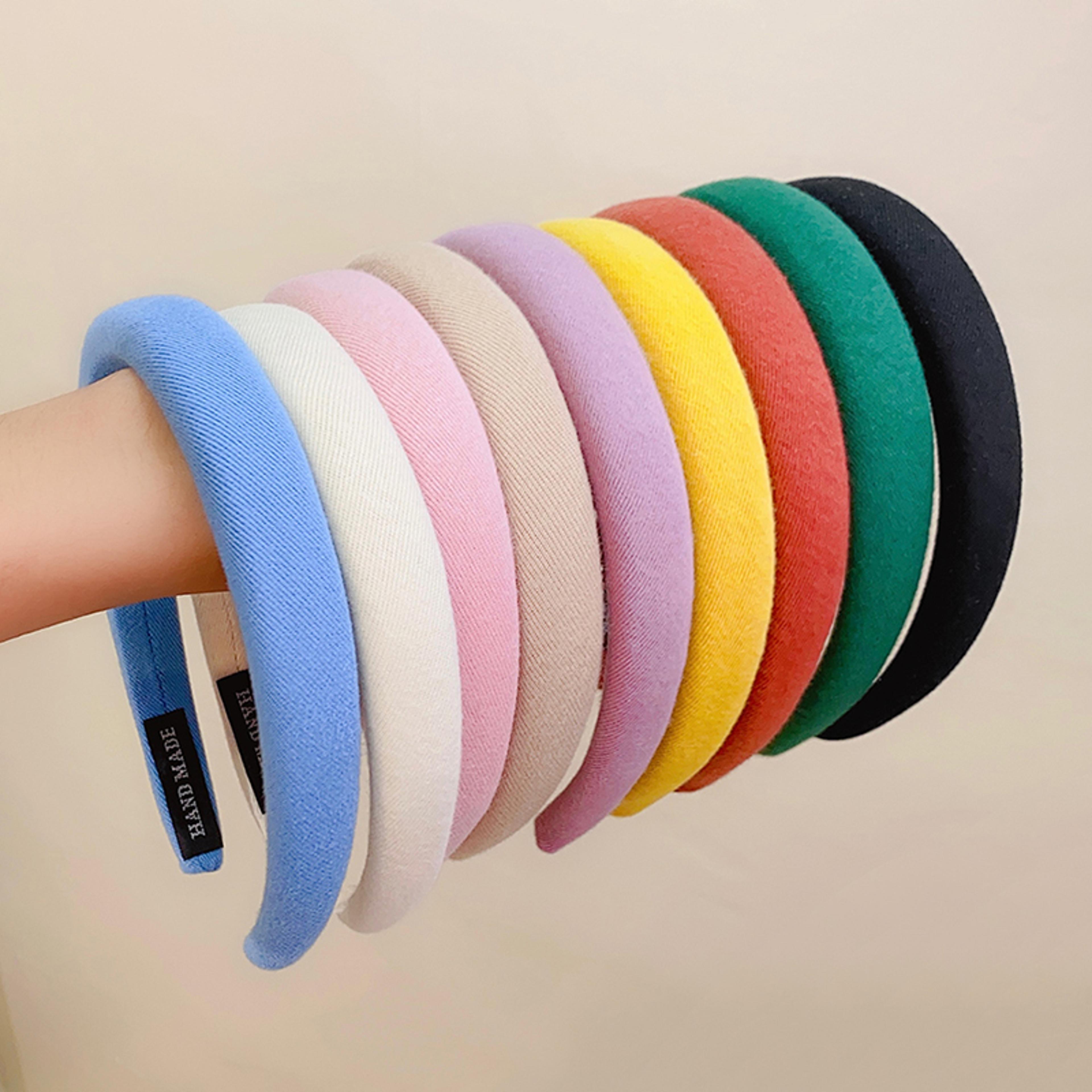 colorful linen padded headband for women wide hair hoop fashion hair accessory