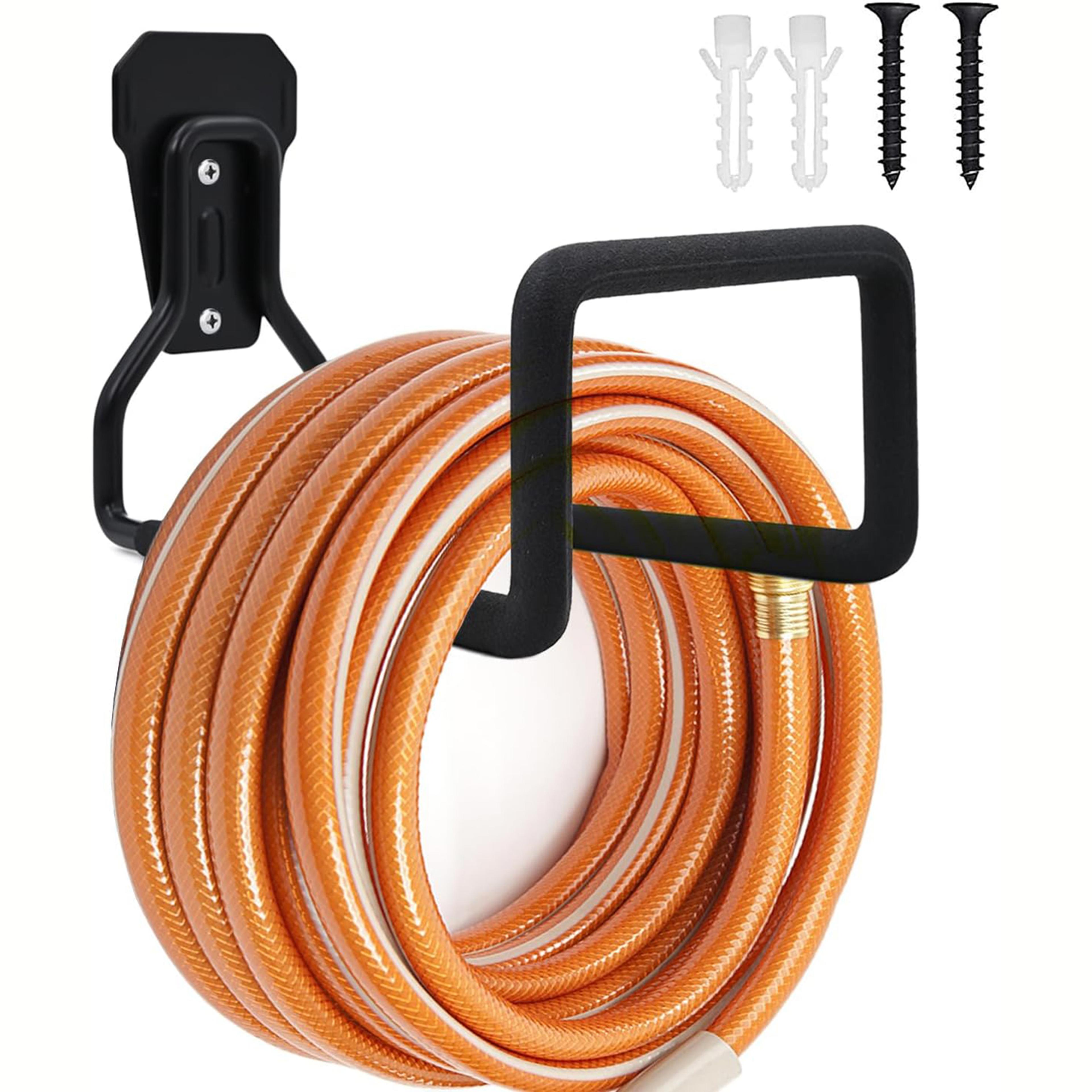 heavy duty garden hose holder wall mounted metal hose hanger for outdoor yard & garage