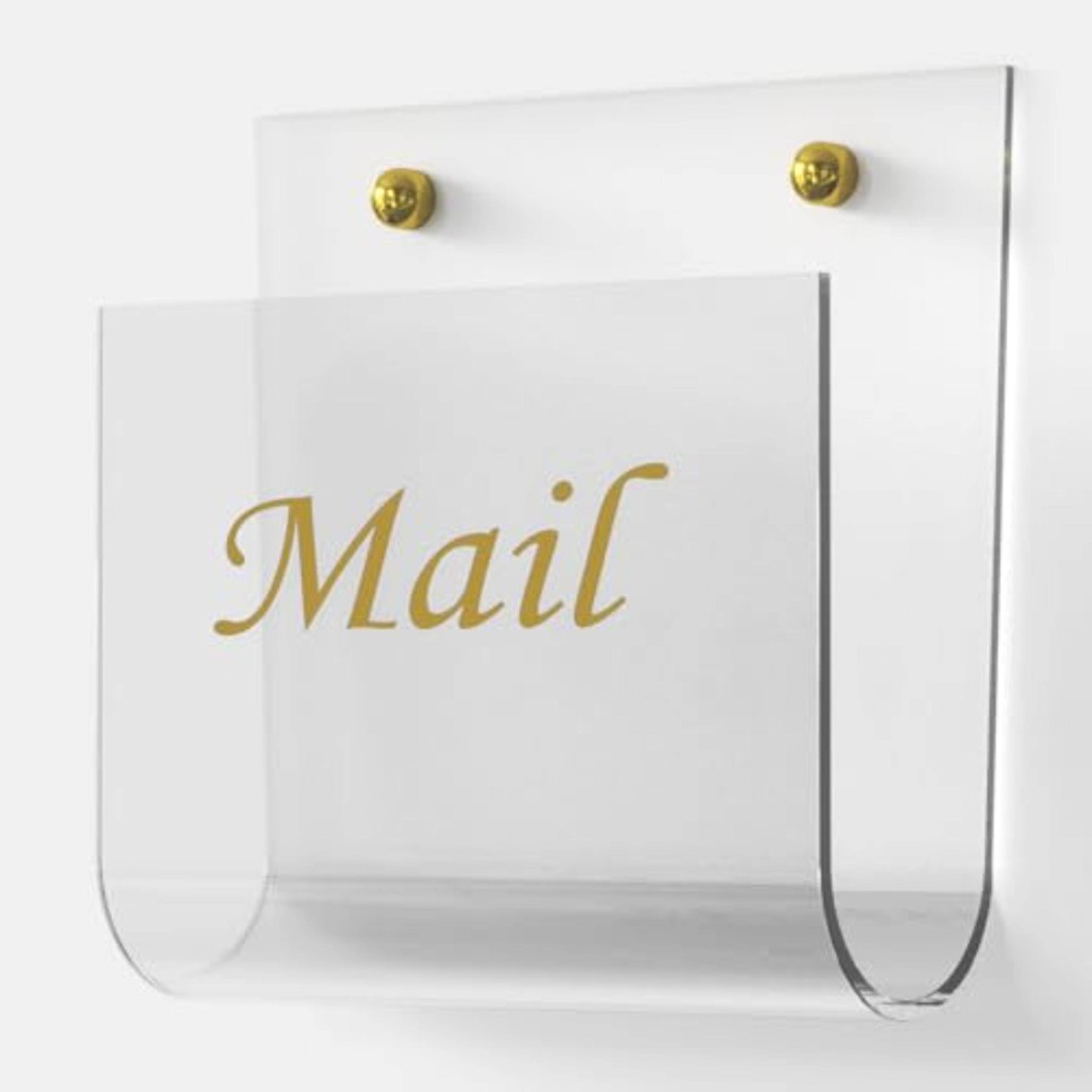 clear wall mail organizer acrylic mail holder wall mounted file holder for letters & documents