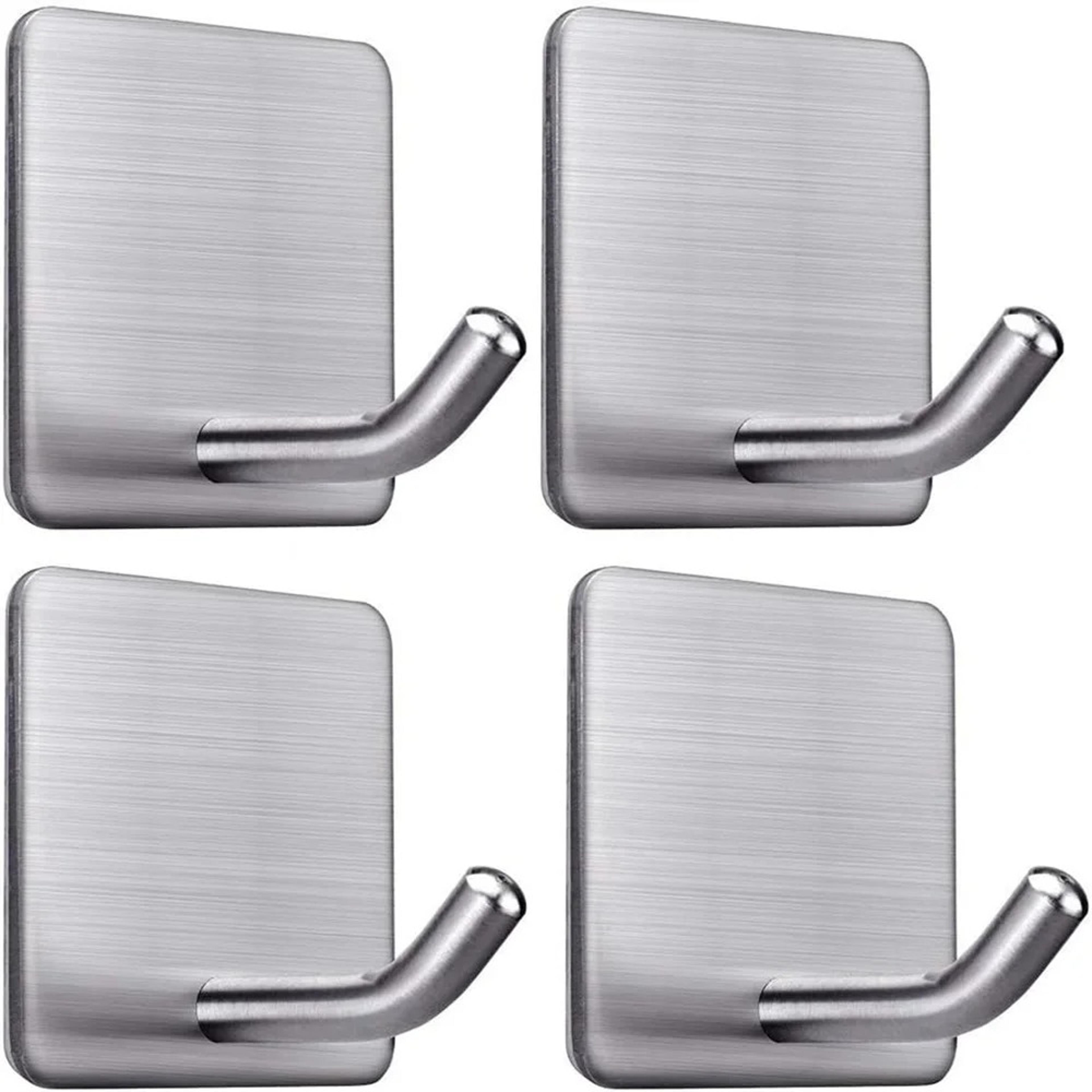 stainless steel self adhesive wall hooks pack | wall mounted towel & key holder hooks