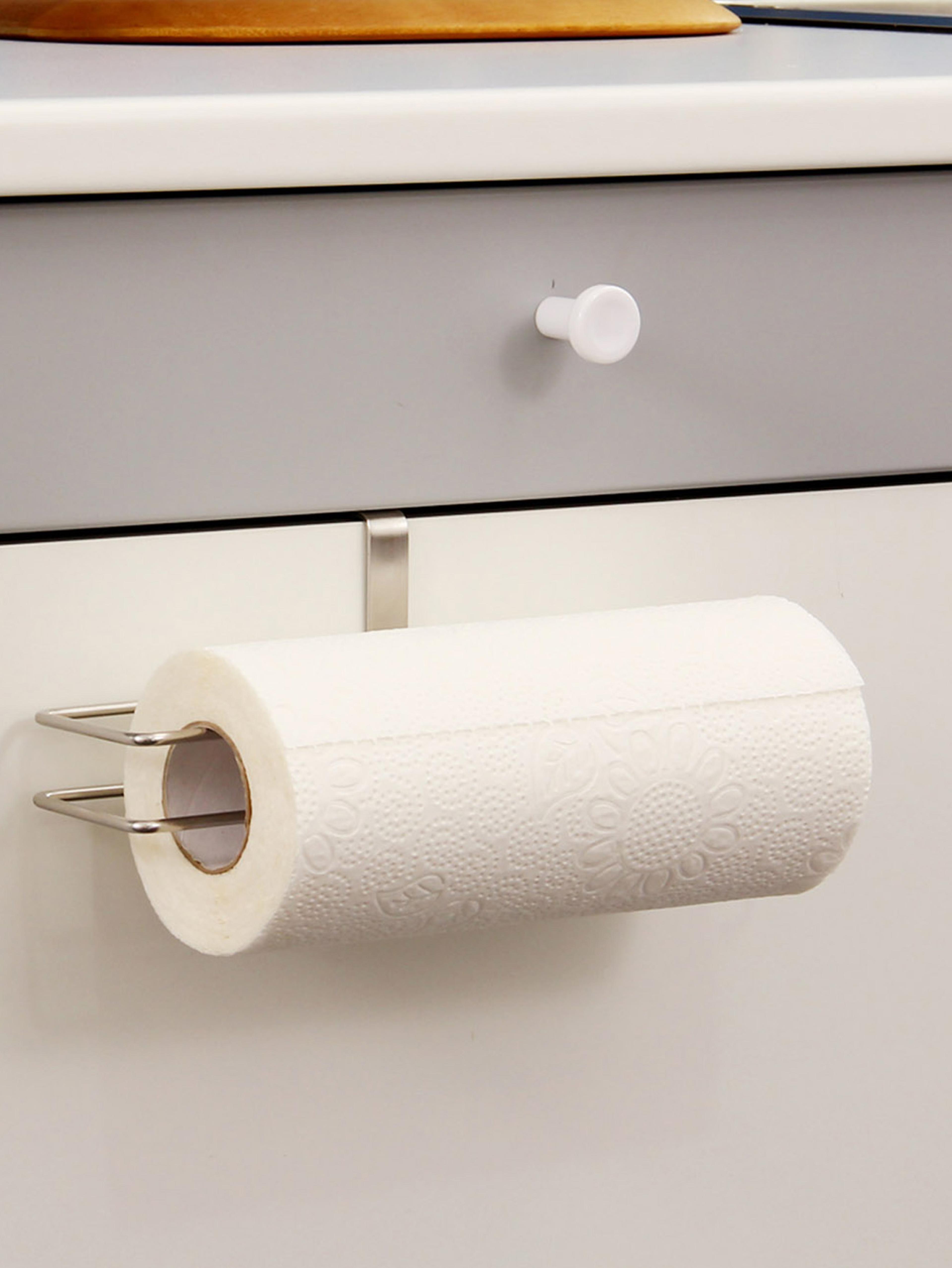 wall mounted stainless steel paper towel holder with adhesive no drill under cabinet rack