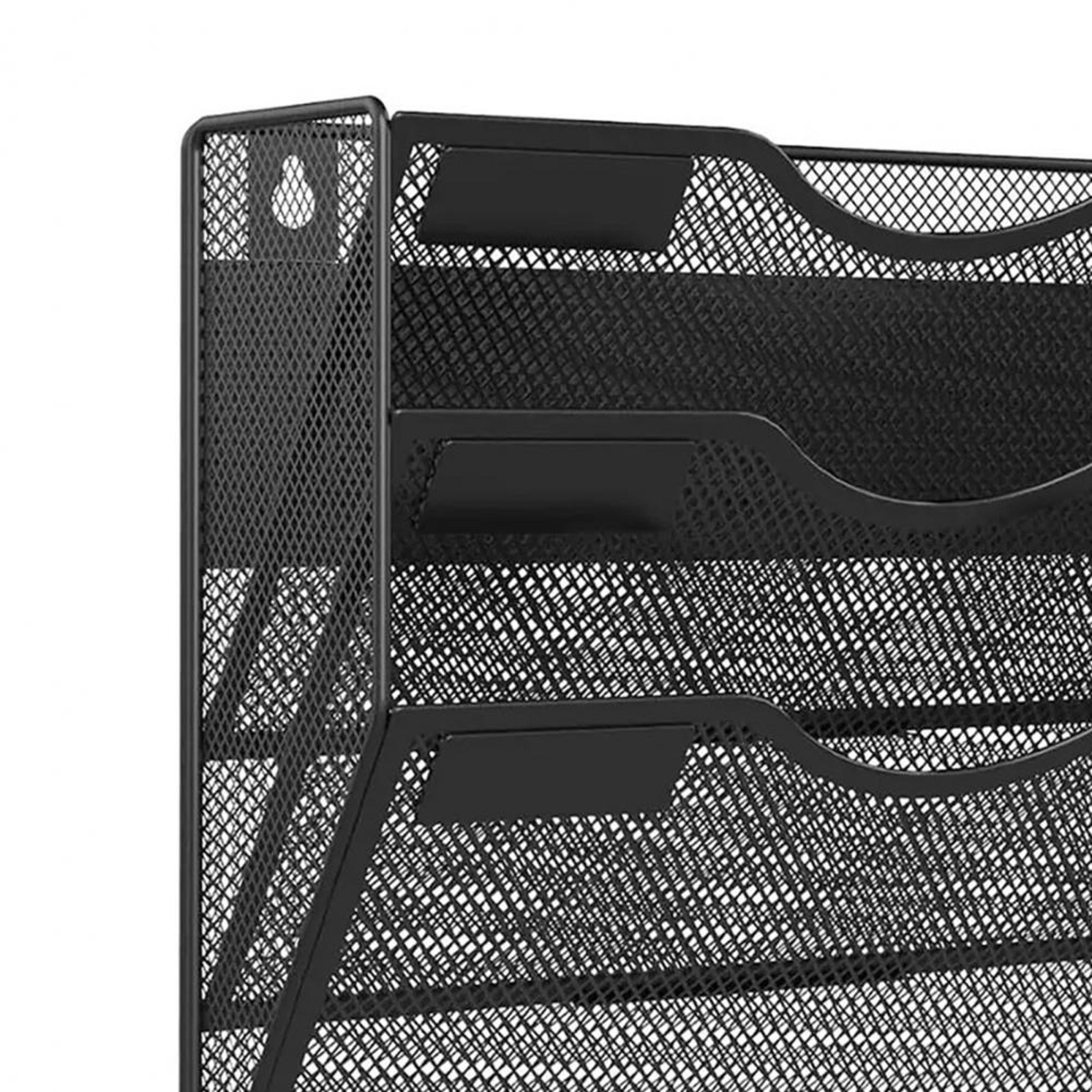 tier wall file organizer mesh metal hanging file organizer with label slots for office, home & classroom