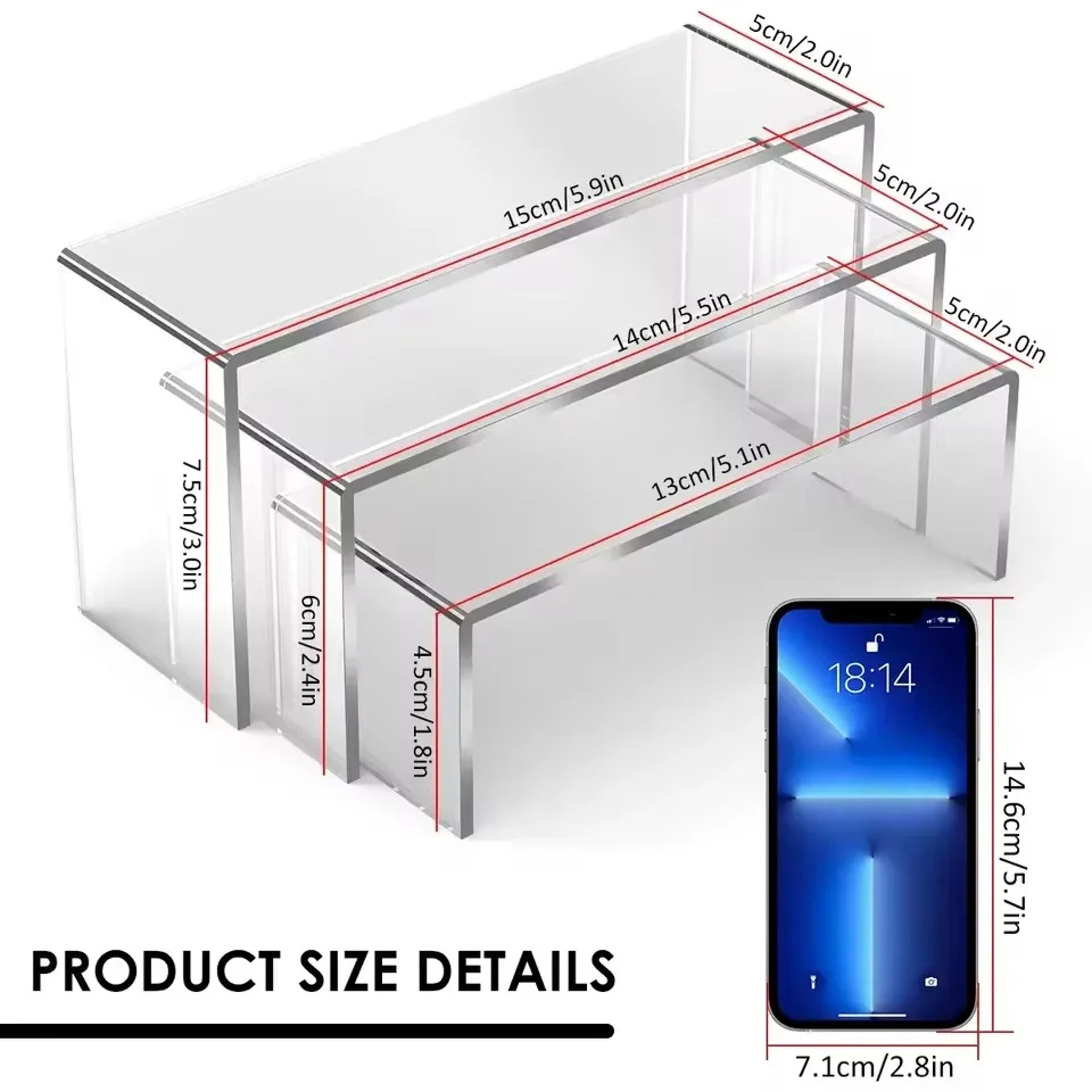 clear acrylic display stand u shaped display shelf for jewelry, cupcakes, cosmetics & collectibles