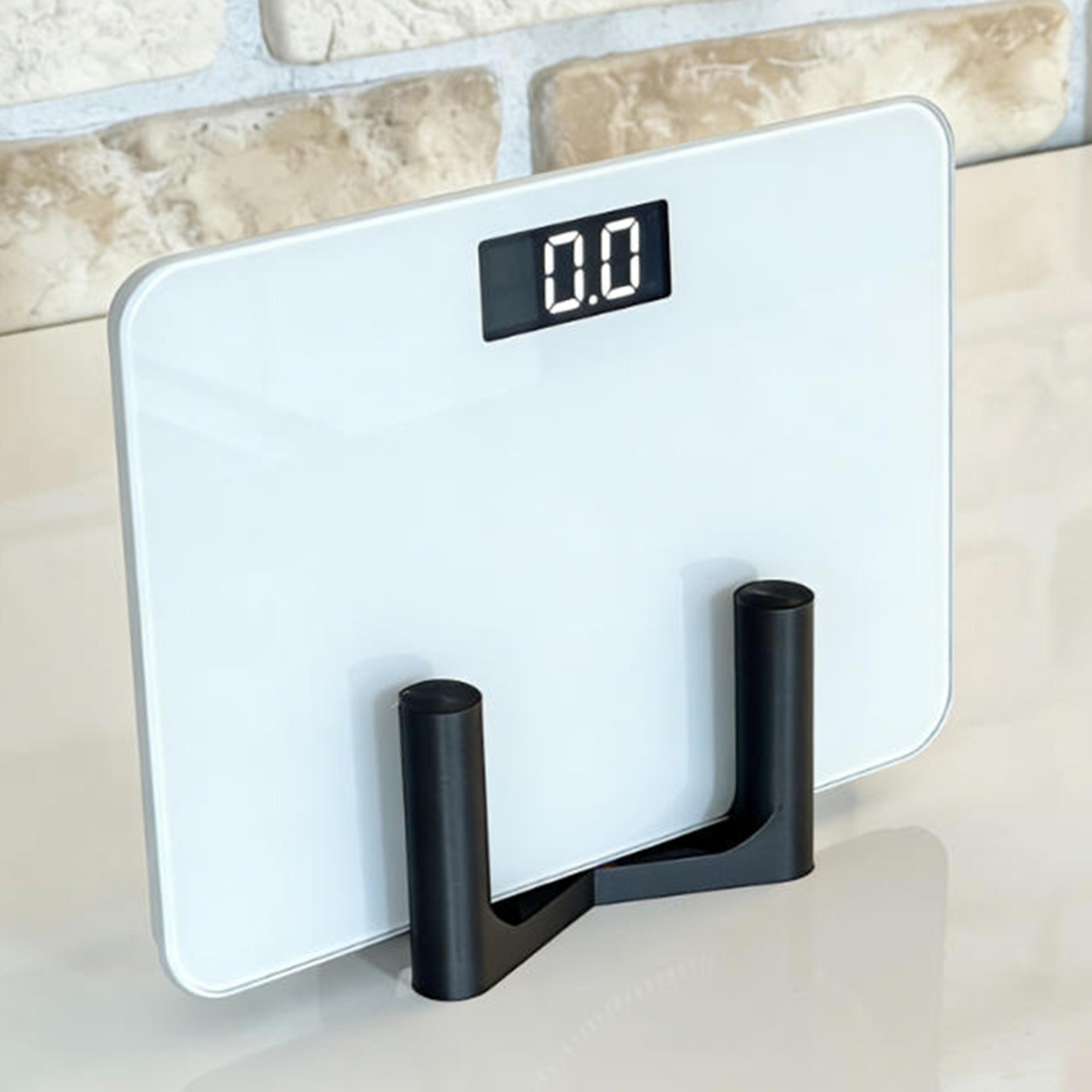 weight scale holder stand for bathroom & home gym | space-saving bathroom scale stand organizer rack