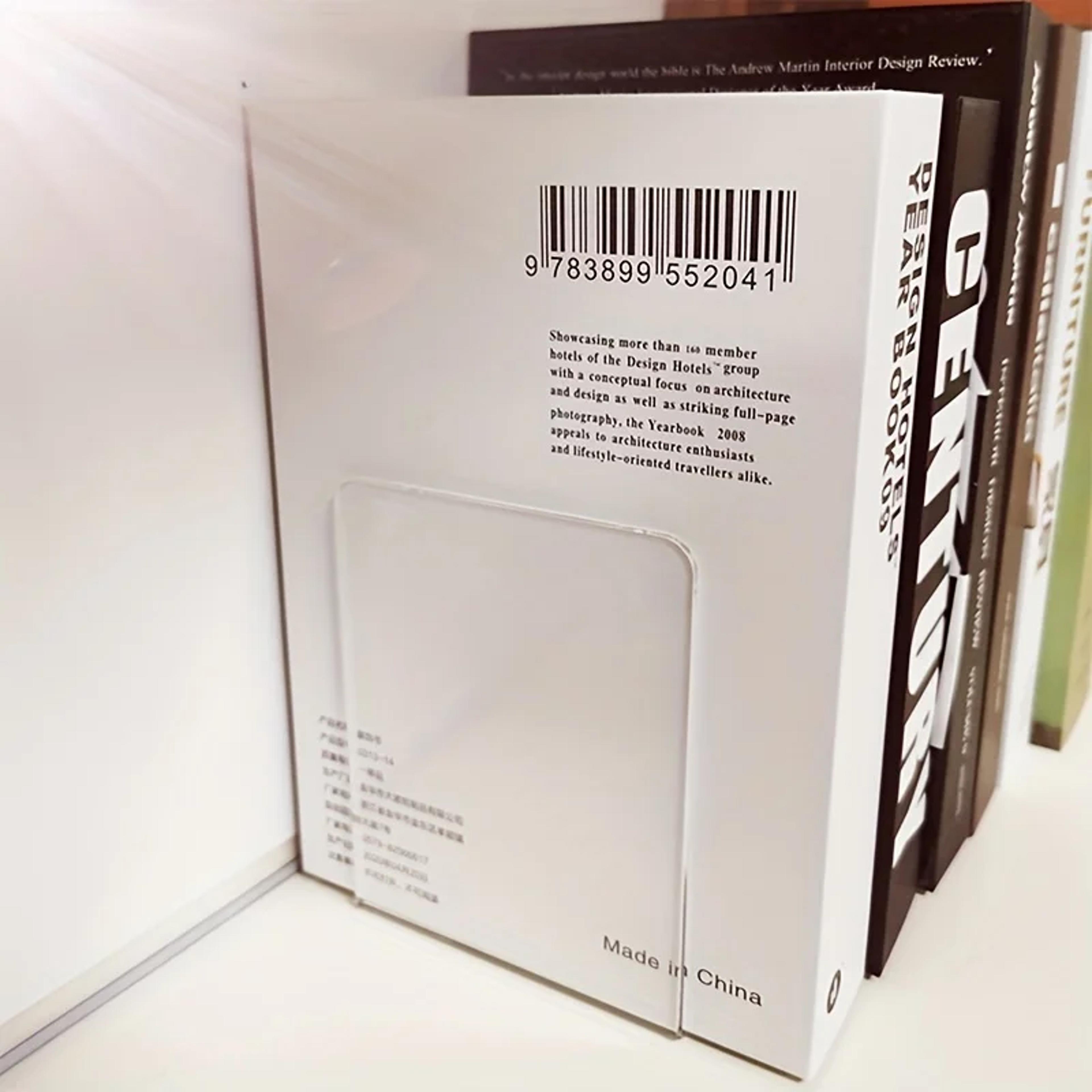 clear acrylic bookends l shaped transparent book holder for shelf and desk