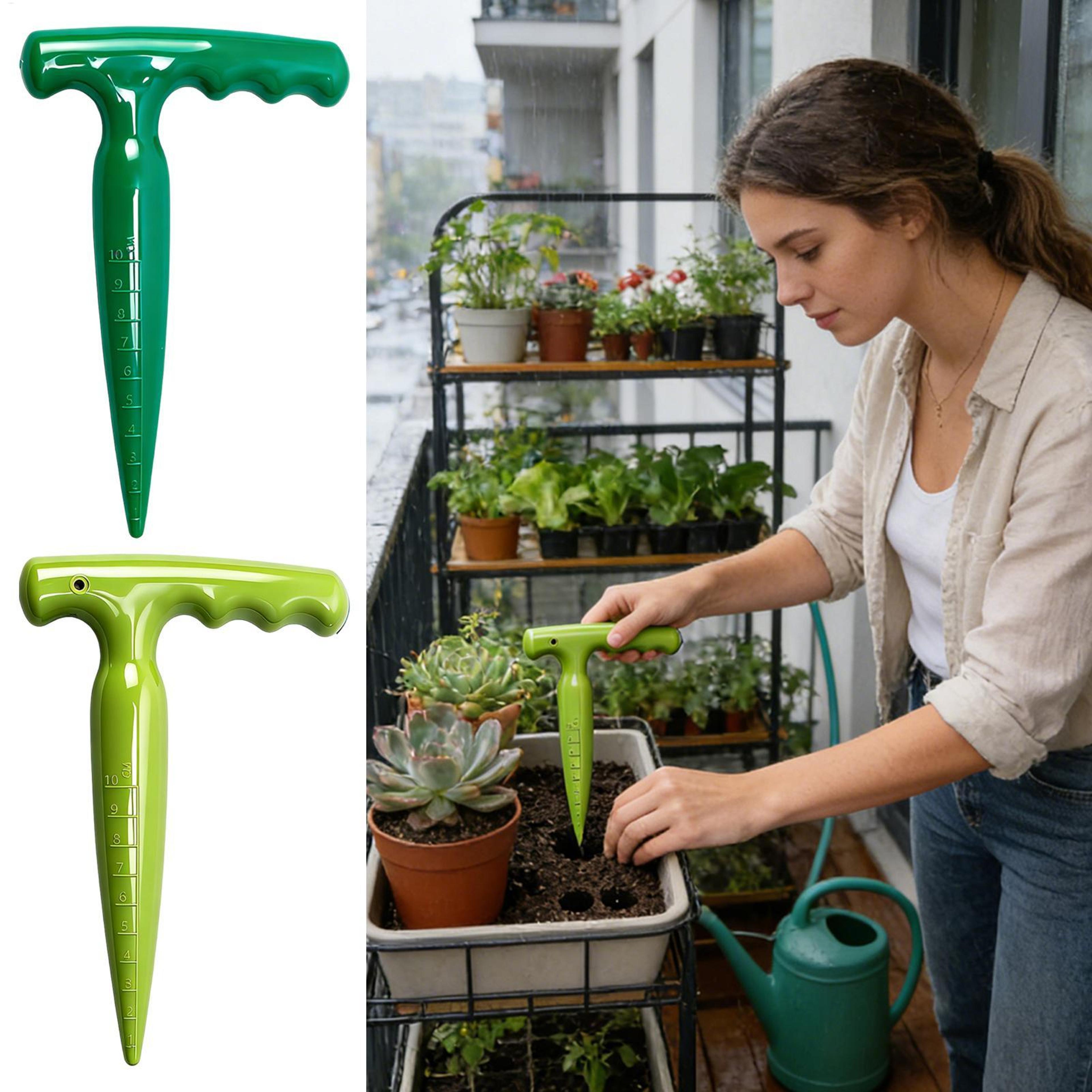 long handle bulb planter tool and seedling transplanter for easy planting