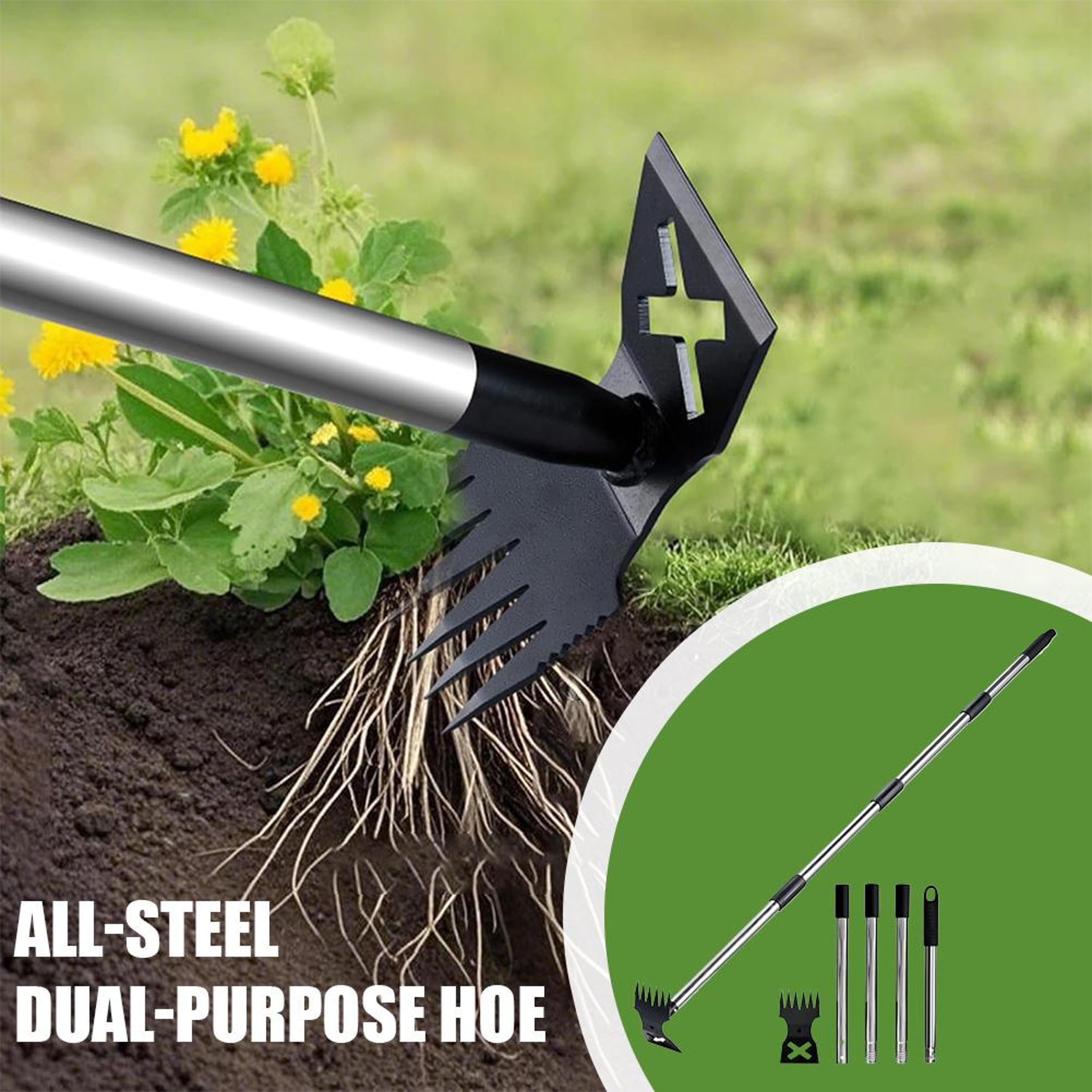 weed puller tool with long handle garden hoe and weed rake