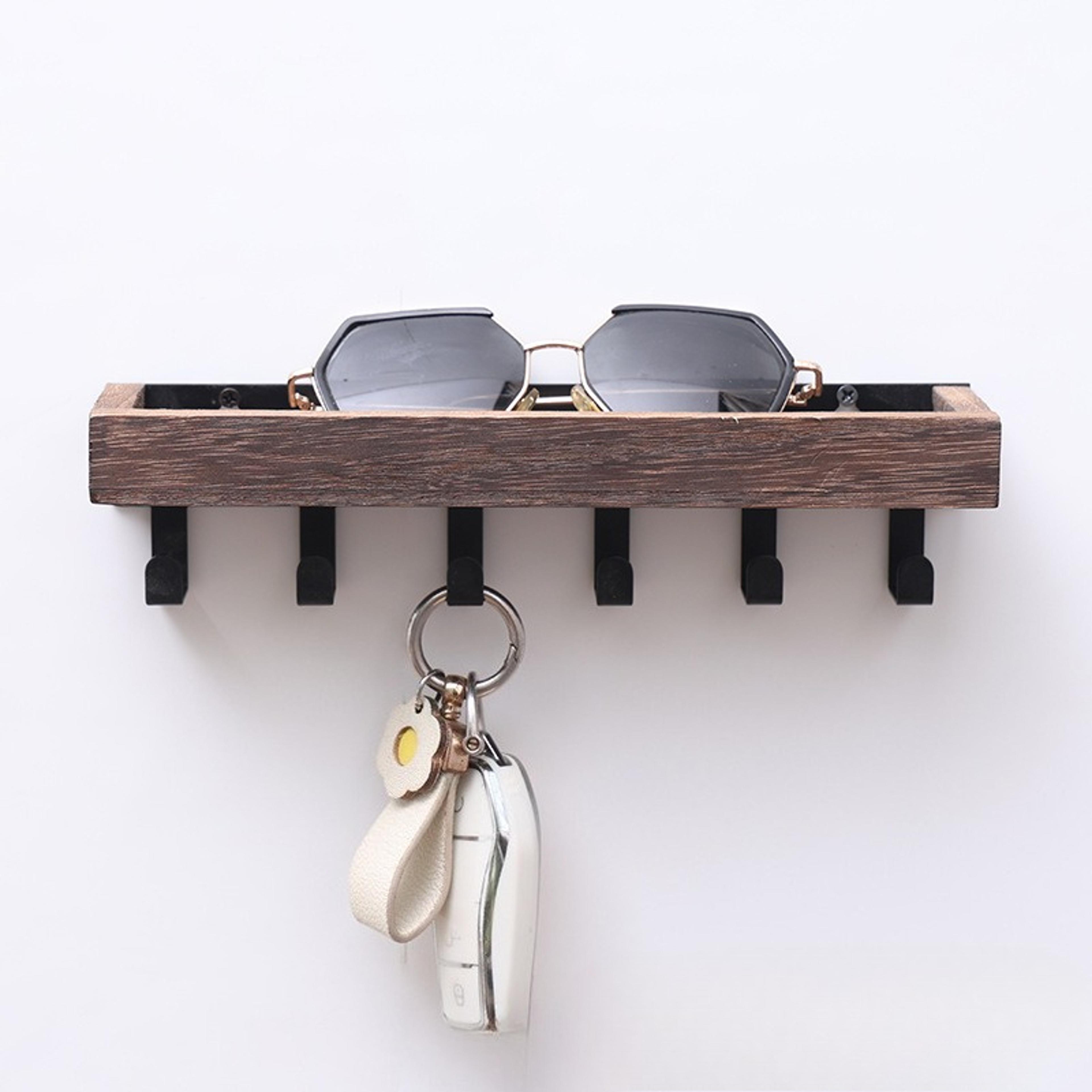 rustic wall mounted key holder and mail organizer with hooks
