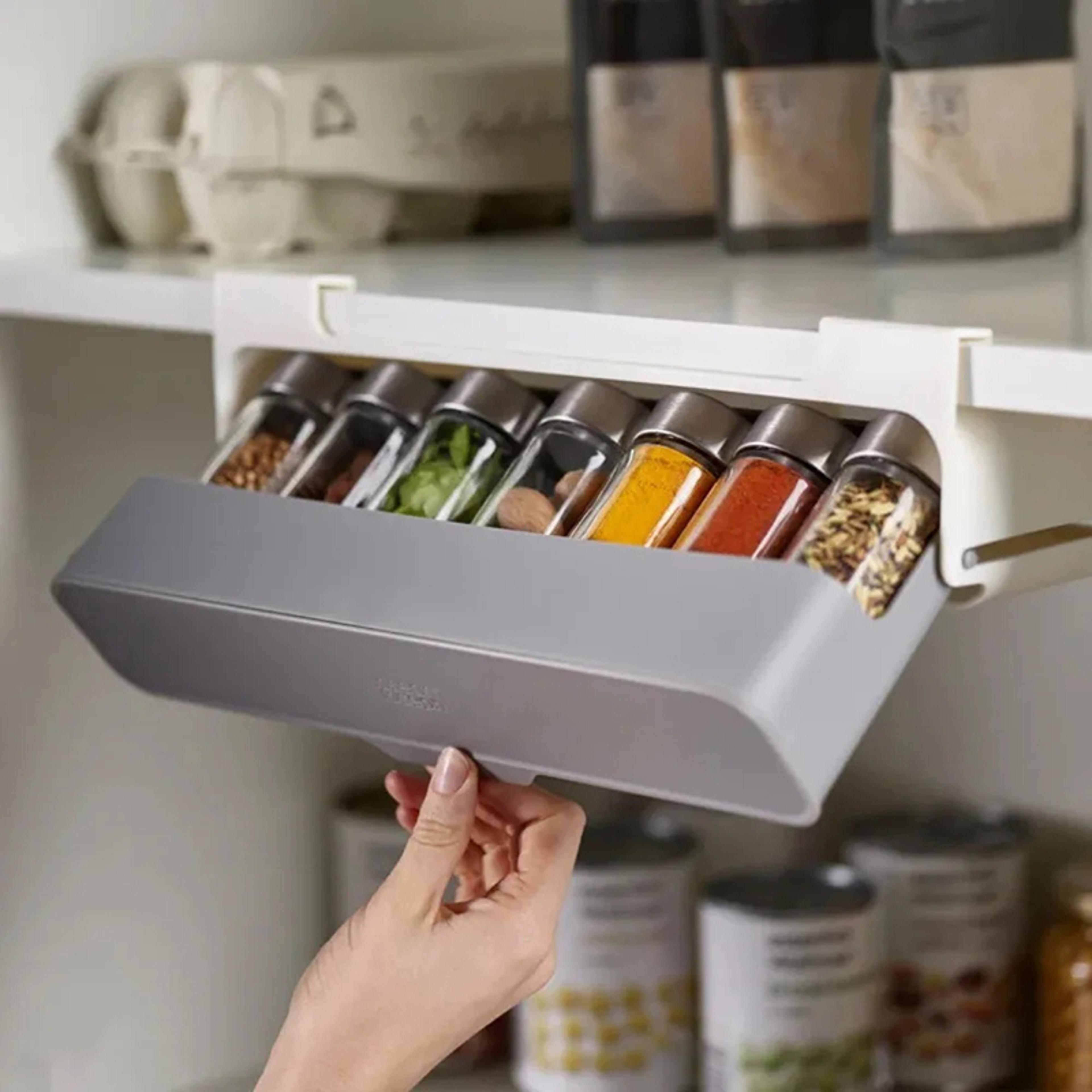 space saving under shelf spice rack self adhesive spice organizer