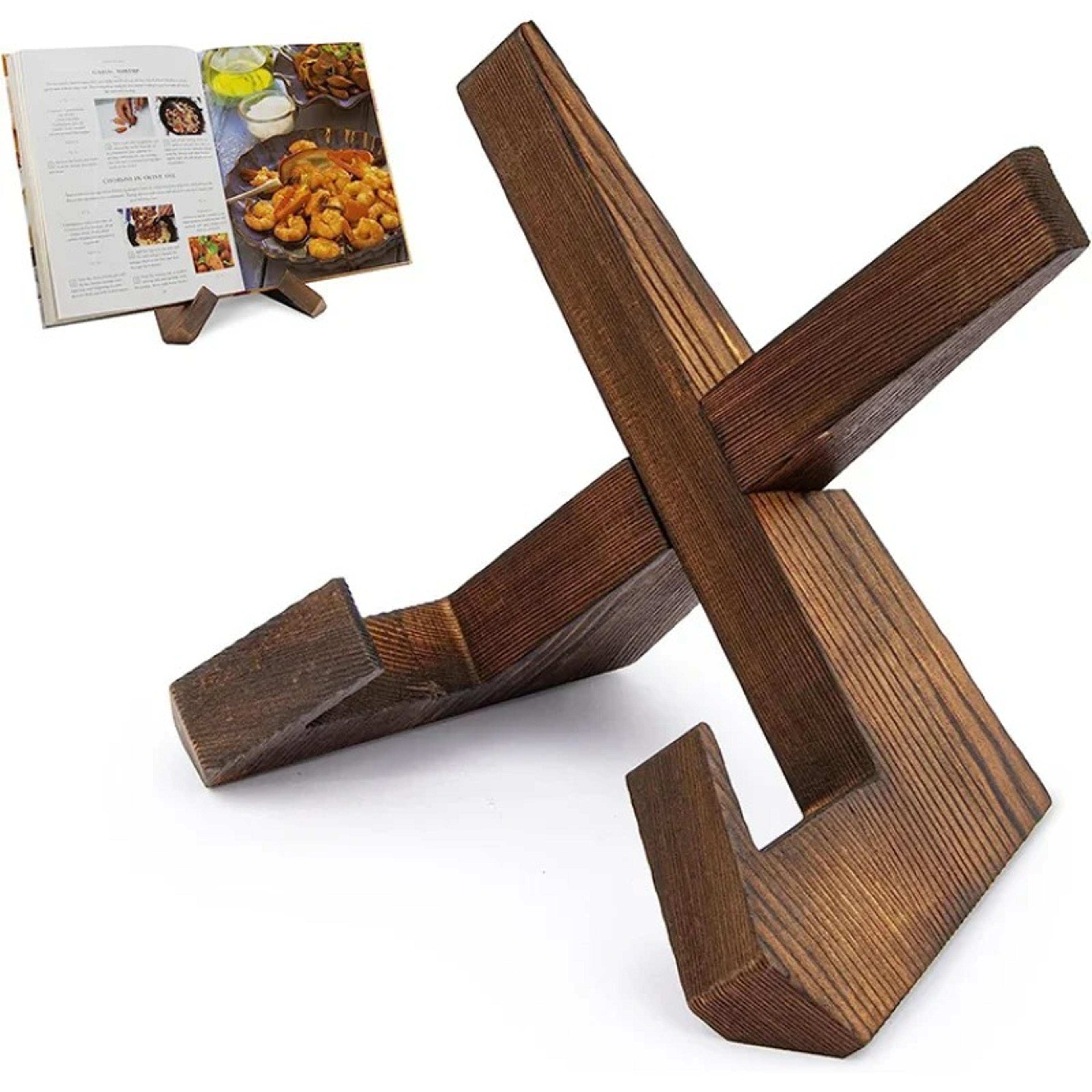 handmade wooden cookbook stand recipe book holder for kitchen counter