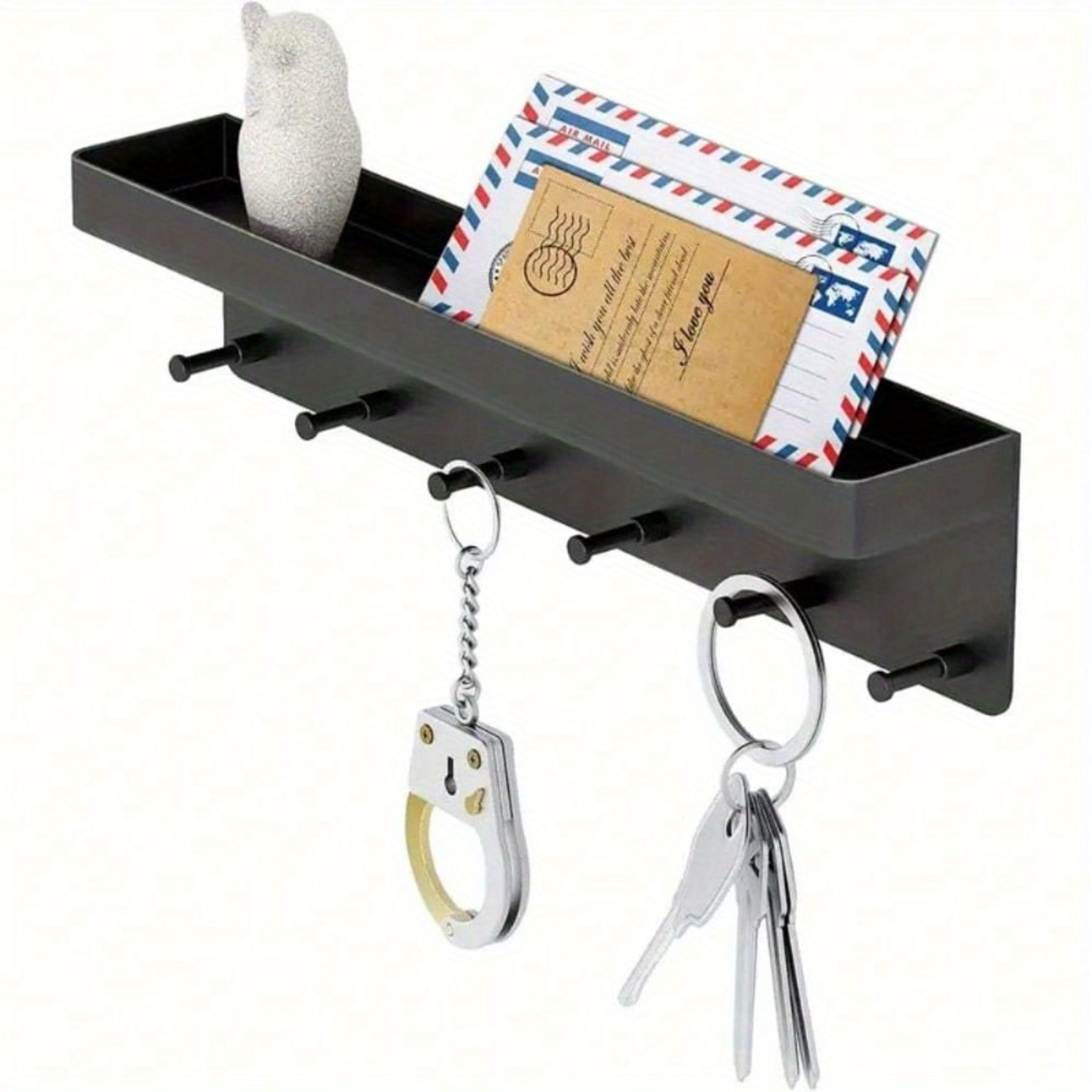 hook wall mounted key holder with mail organizer and entryway storage shelf