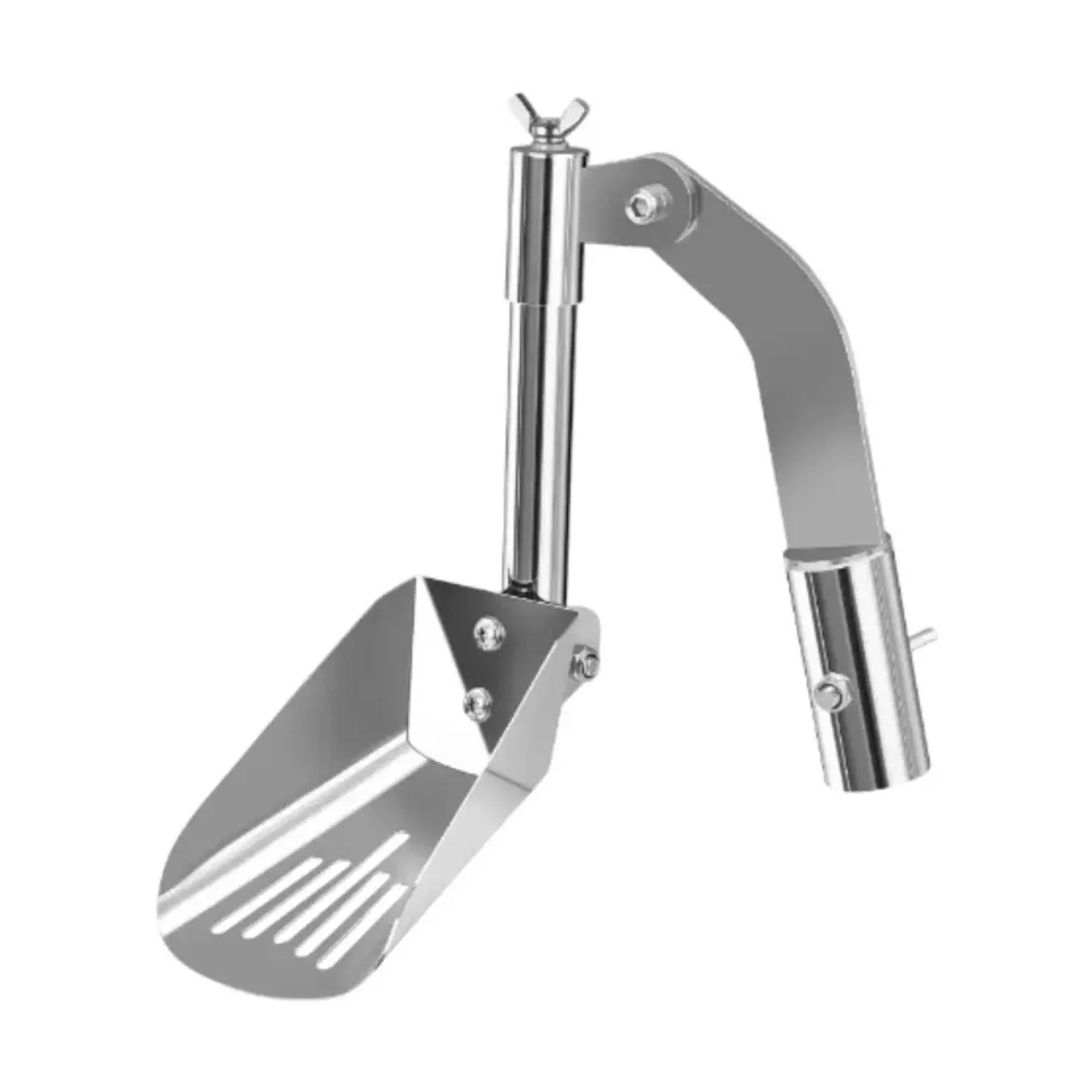 stainless steel gutter cleaning scoop with adjustable angle for leaves and debris