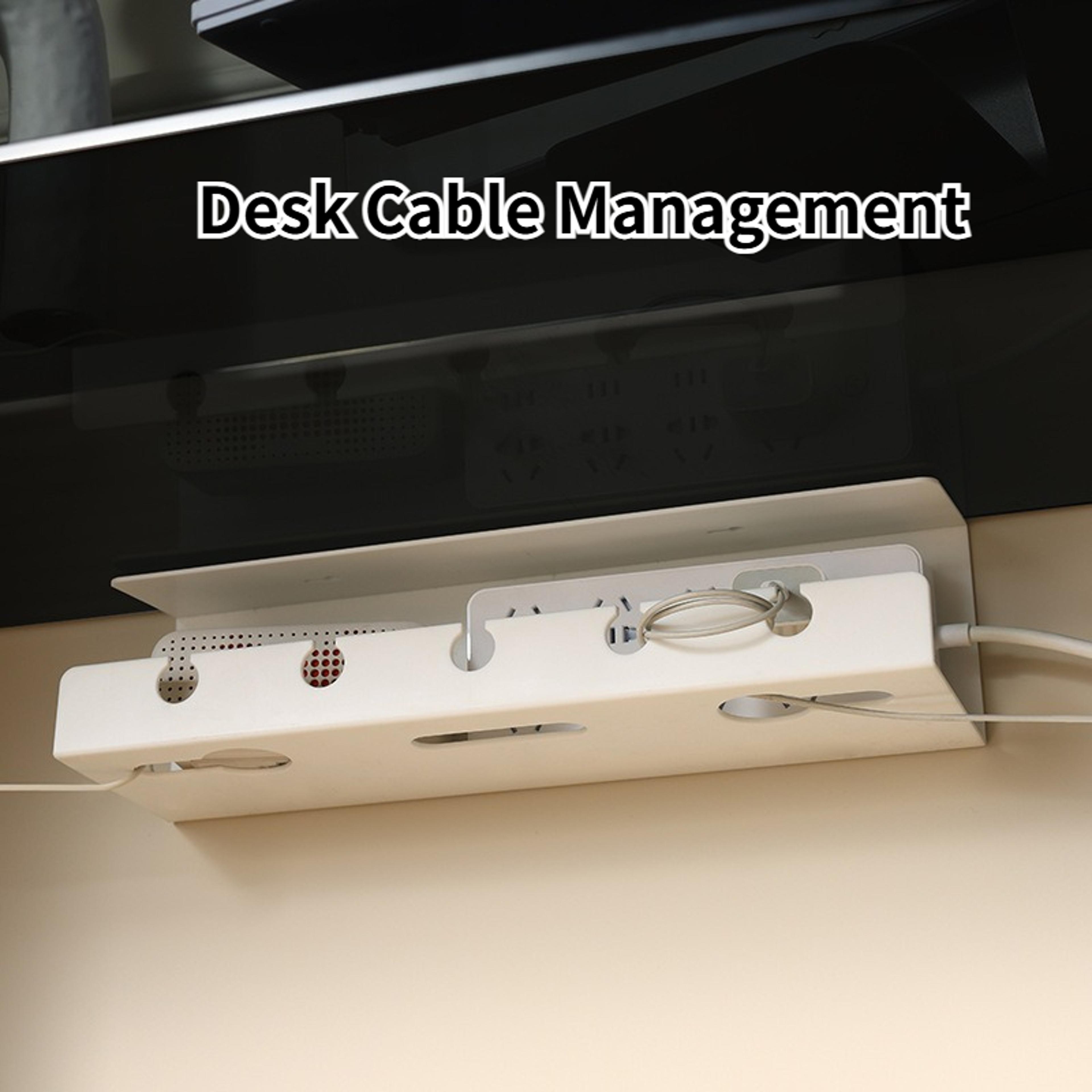 under desk cable management tray clamp on cord organizer and power strip holder