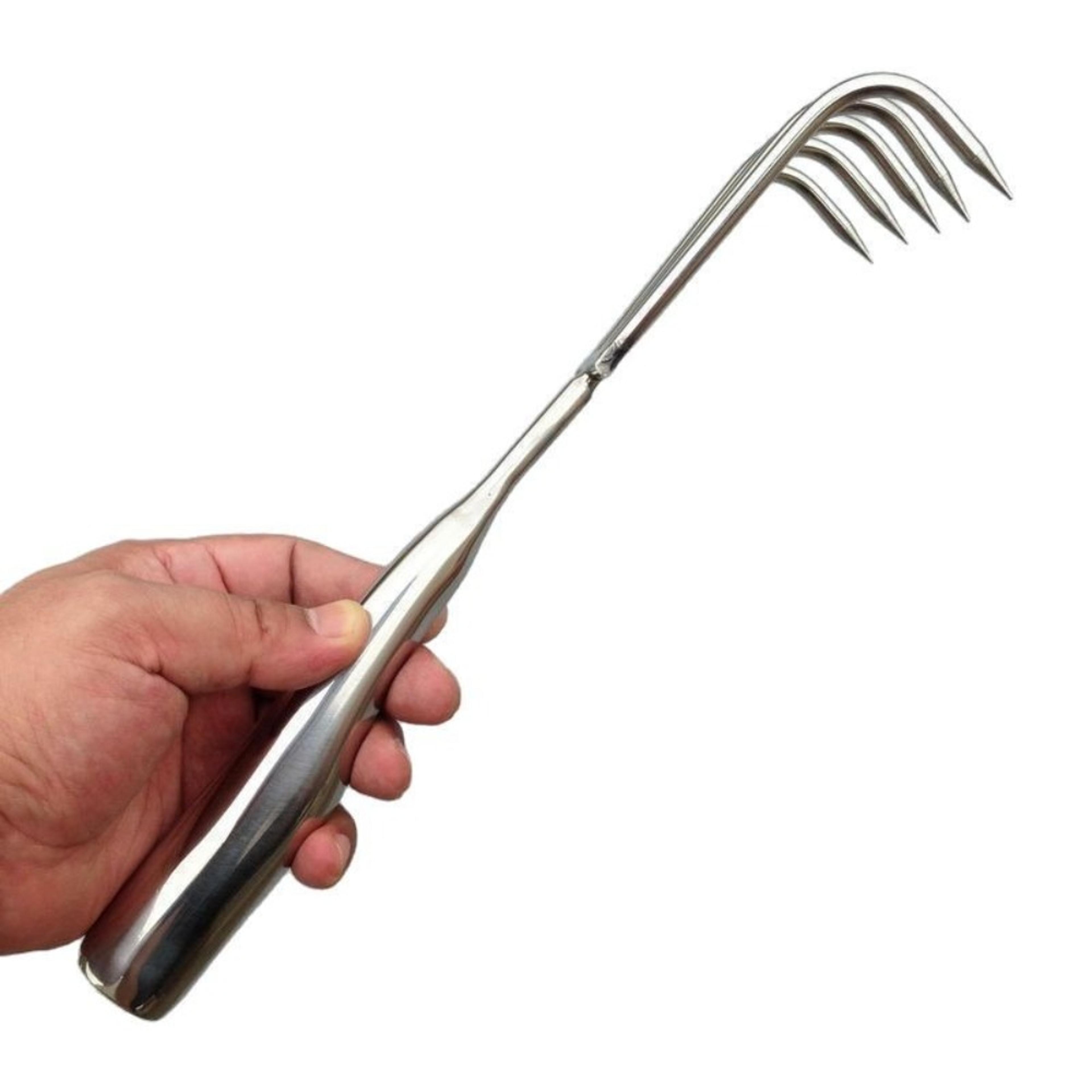 claw garden hand rake stainless steel soil cultivator and weeding tool