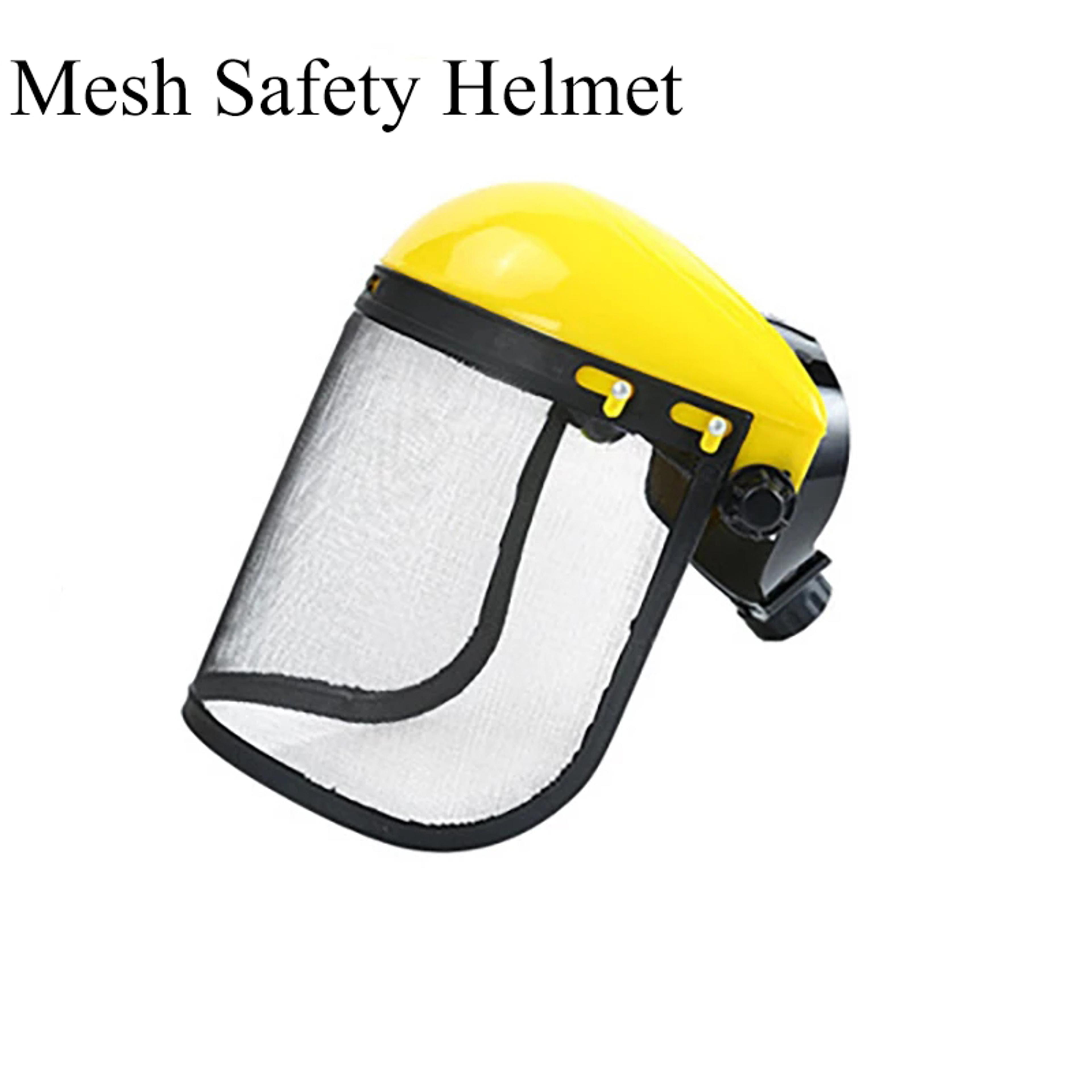 forestry safety helmet with full face mesh visor for brush cutting