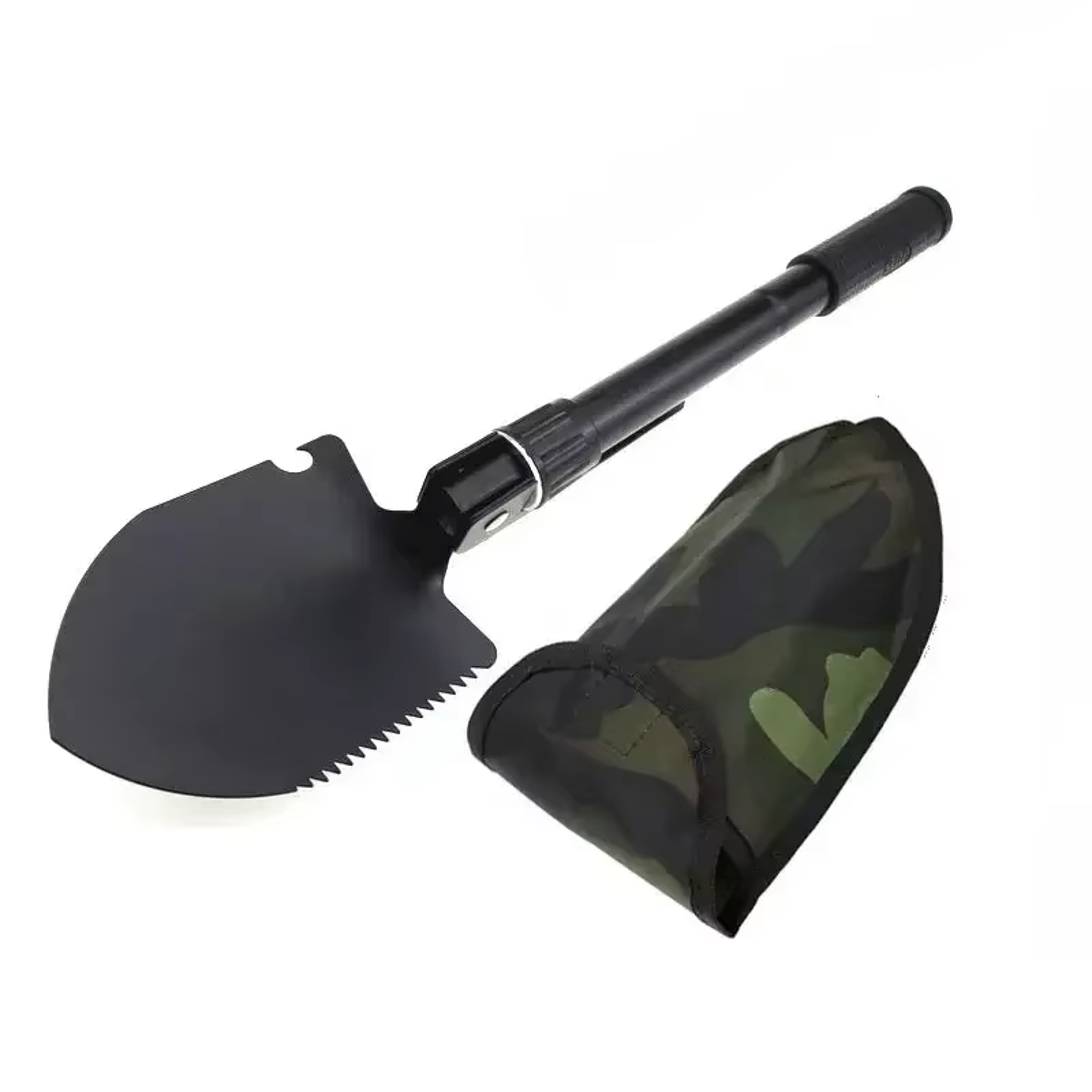 foldable survival shovel with compass portable camping multi tool