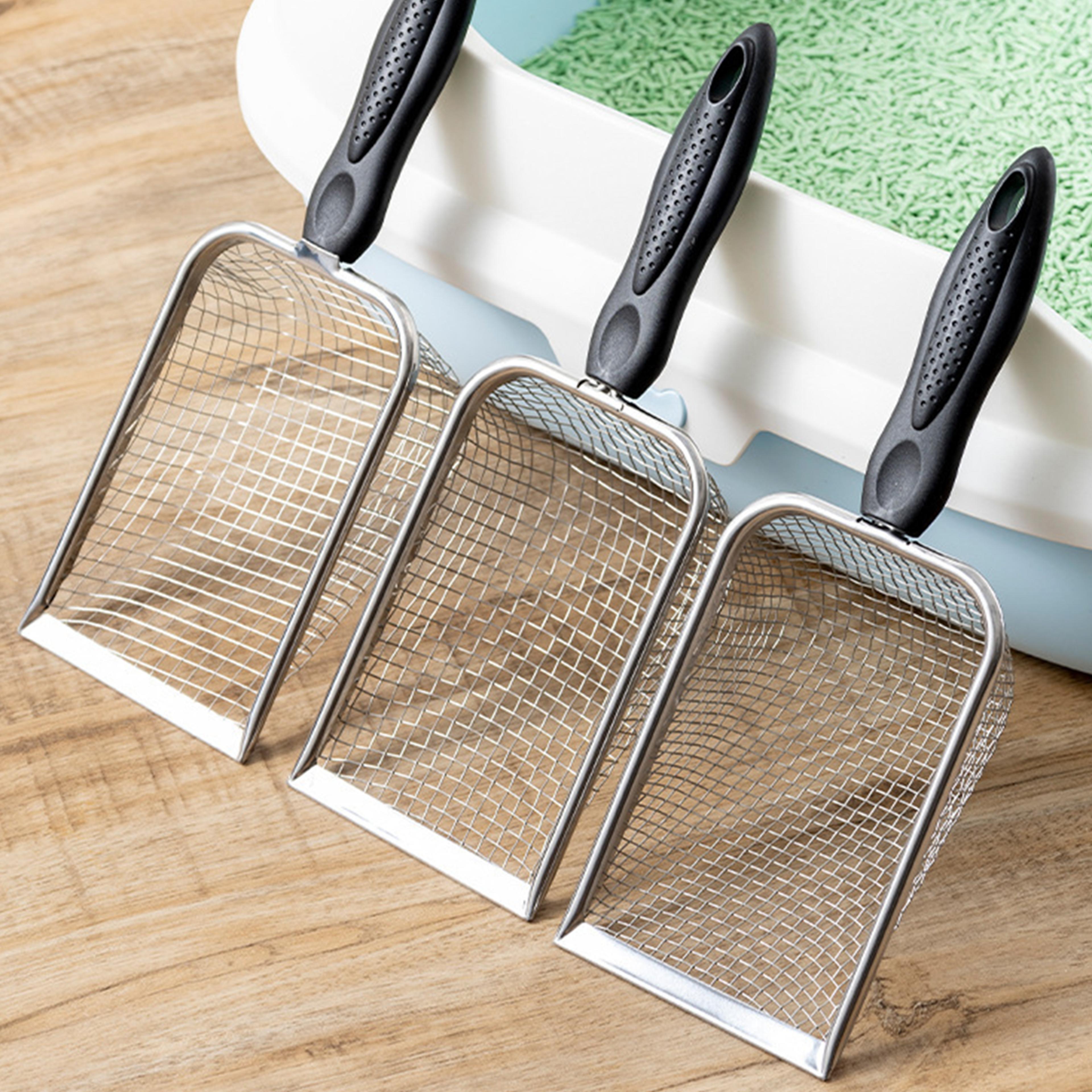 long handle garden soil sifter stainless steel compost and litter sifting shovel