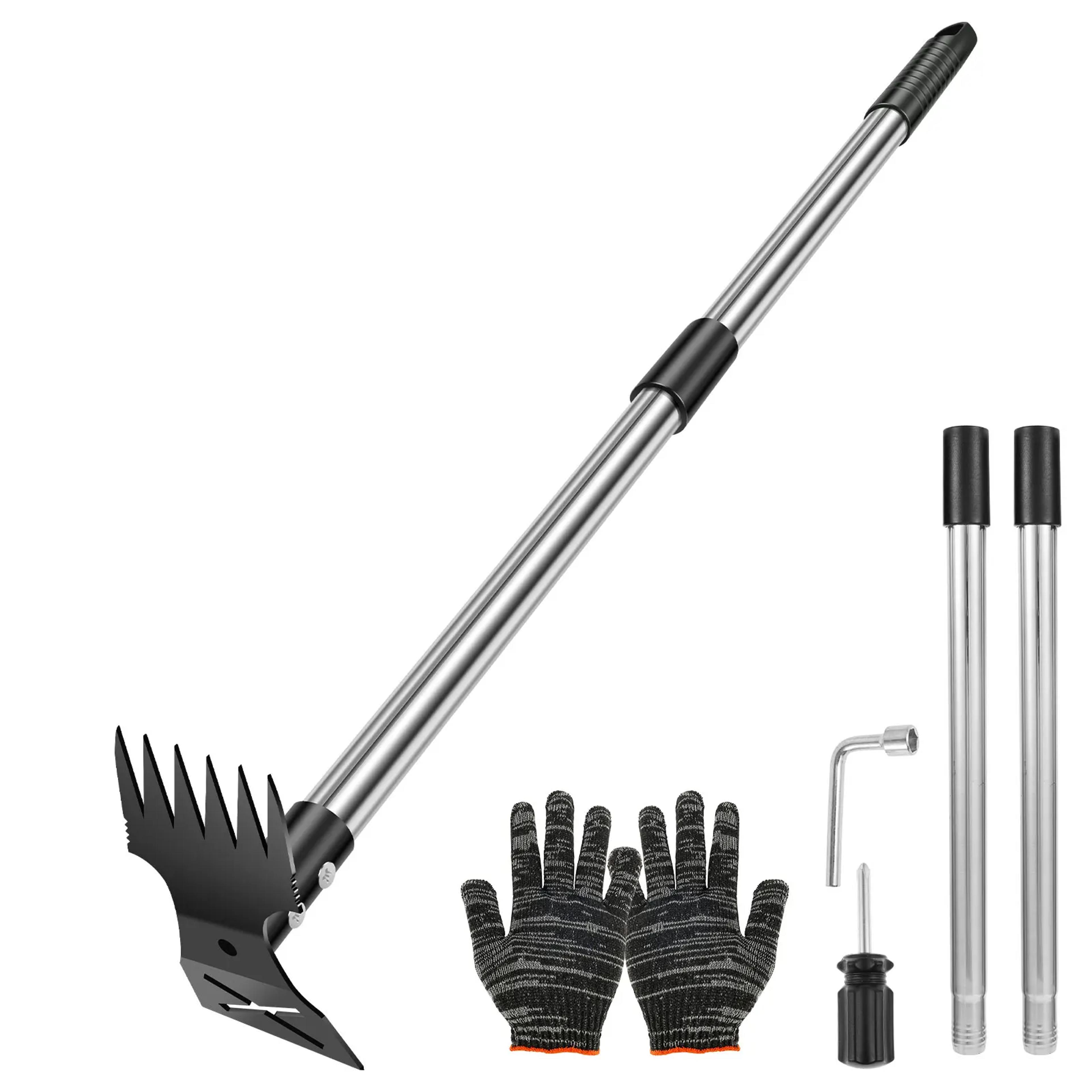 stainless steel thatch rake lawn dethatching rake for dead grass and soil loosening