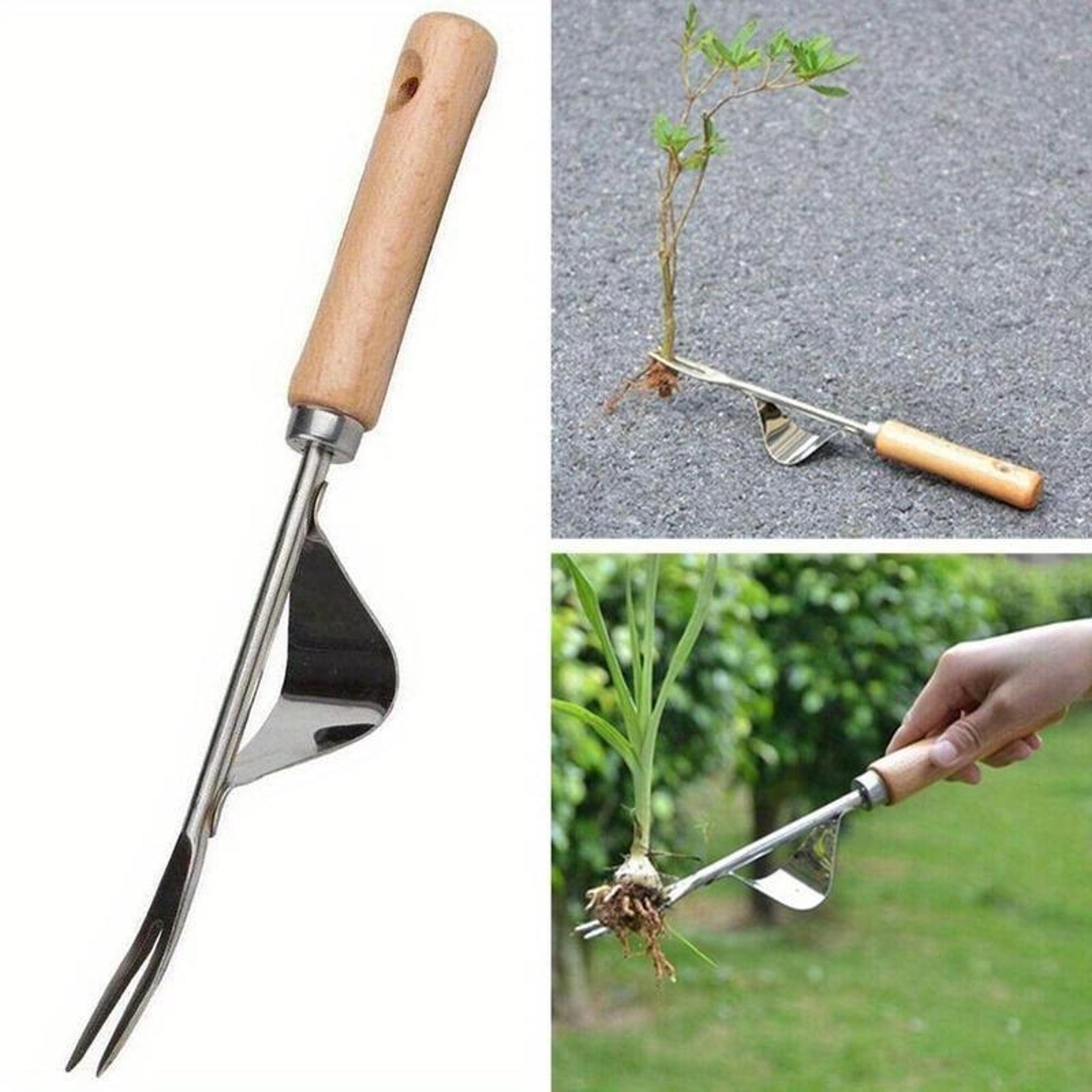 steel root extractor hand weeder garden weed puller tool