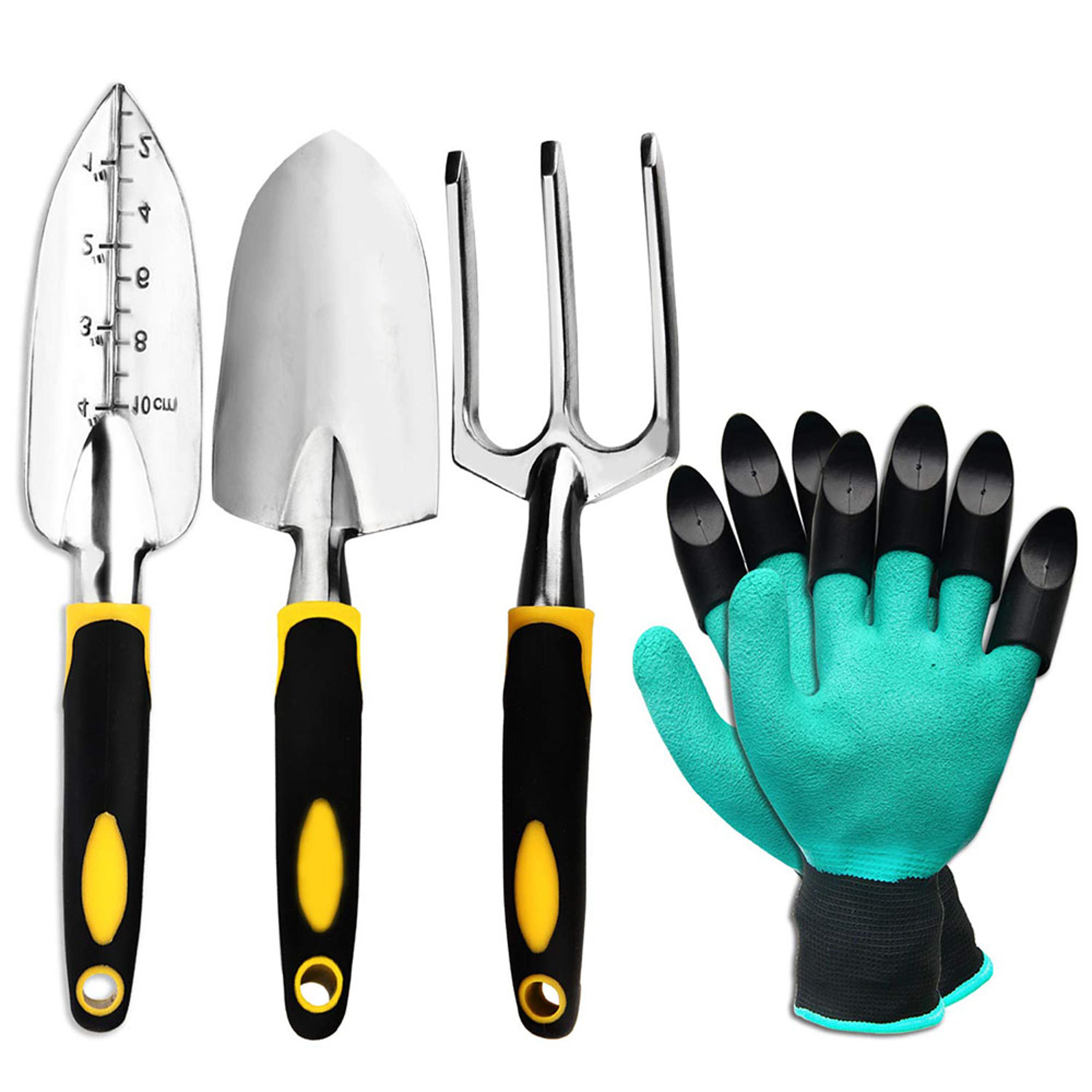 piece garden tool set with trowels hand rake and gardening gloves