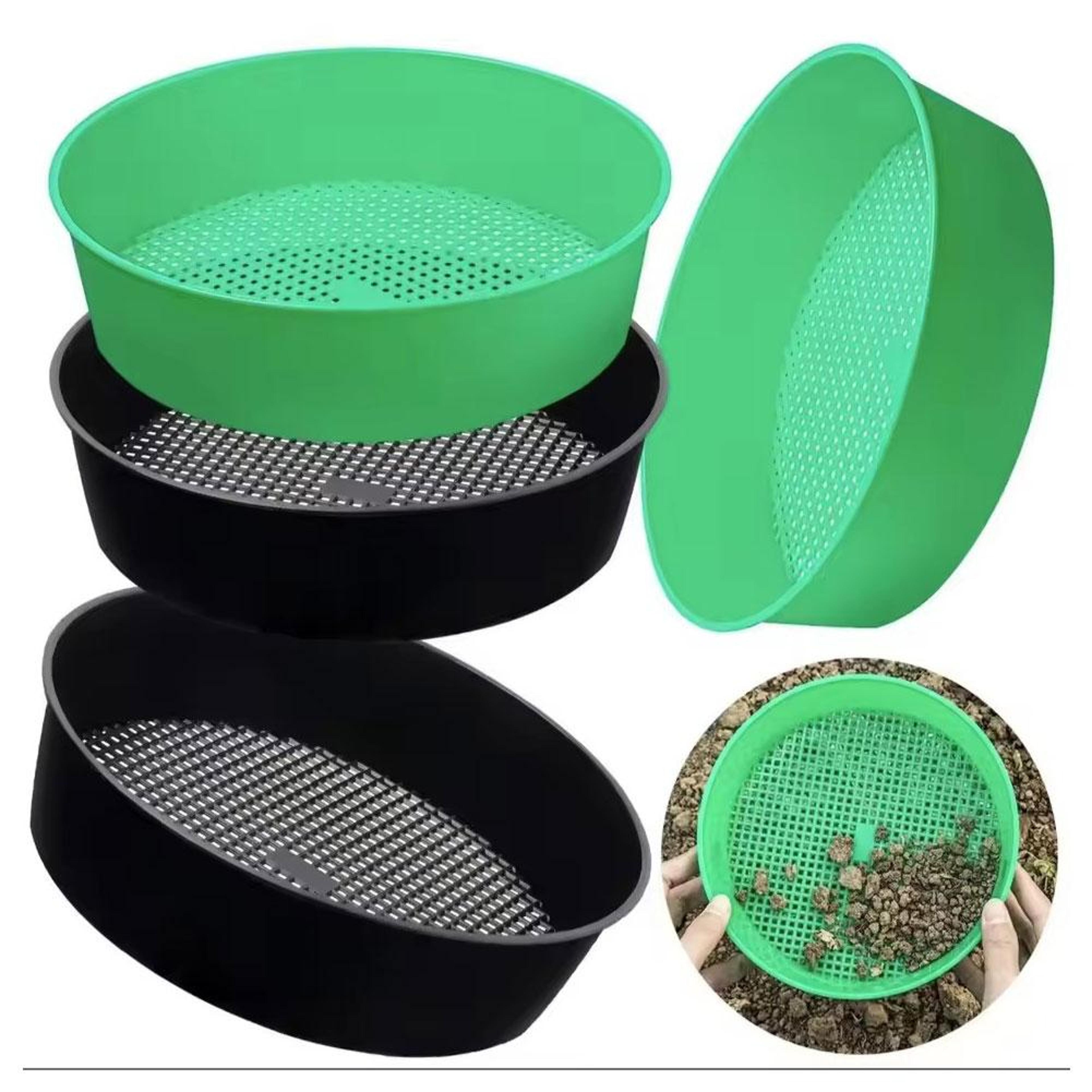 plastic soil sifter garden sieve mesh for potting soil and stone filtering